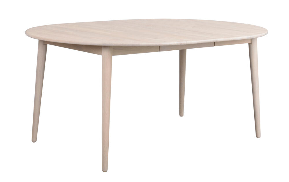 Valkotammenvärinen Tyler-ruokapöytä 120 + 45 cm jatkolevy. (Pöytä sisältää yhden 45 cm jatkolevyn).