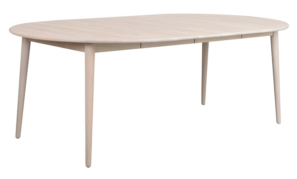 Valkotammenvärinen Tyler-ruokapöytä 120 + 45 cm + erikseen ostettava jatkolevy. (Pöytä sisältää yhden 45 cm jatkolevyn).