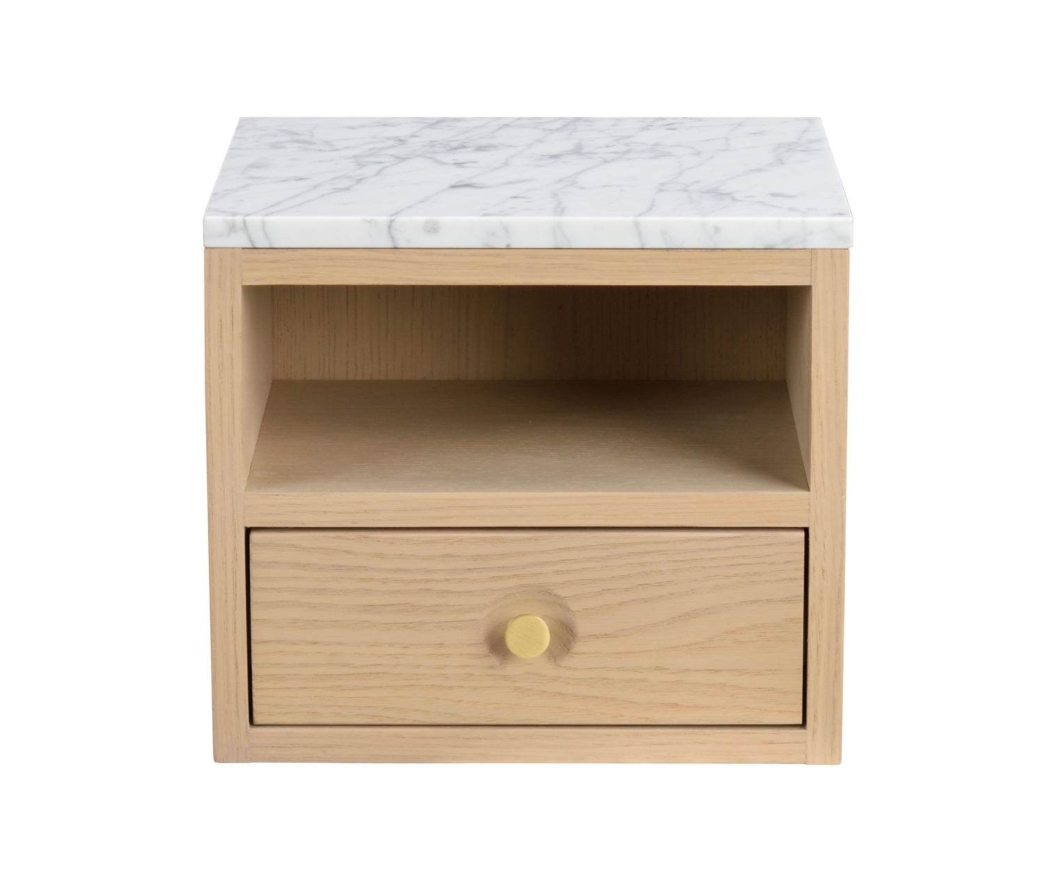 Valkotammenvärinen Whitmore-yöpöytä.