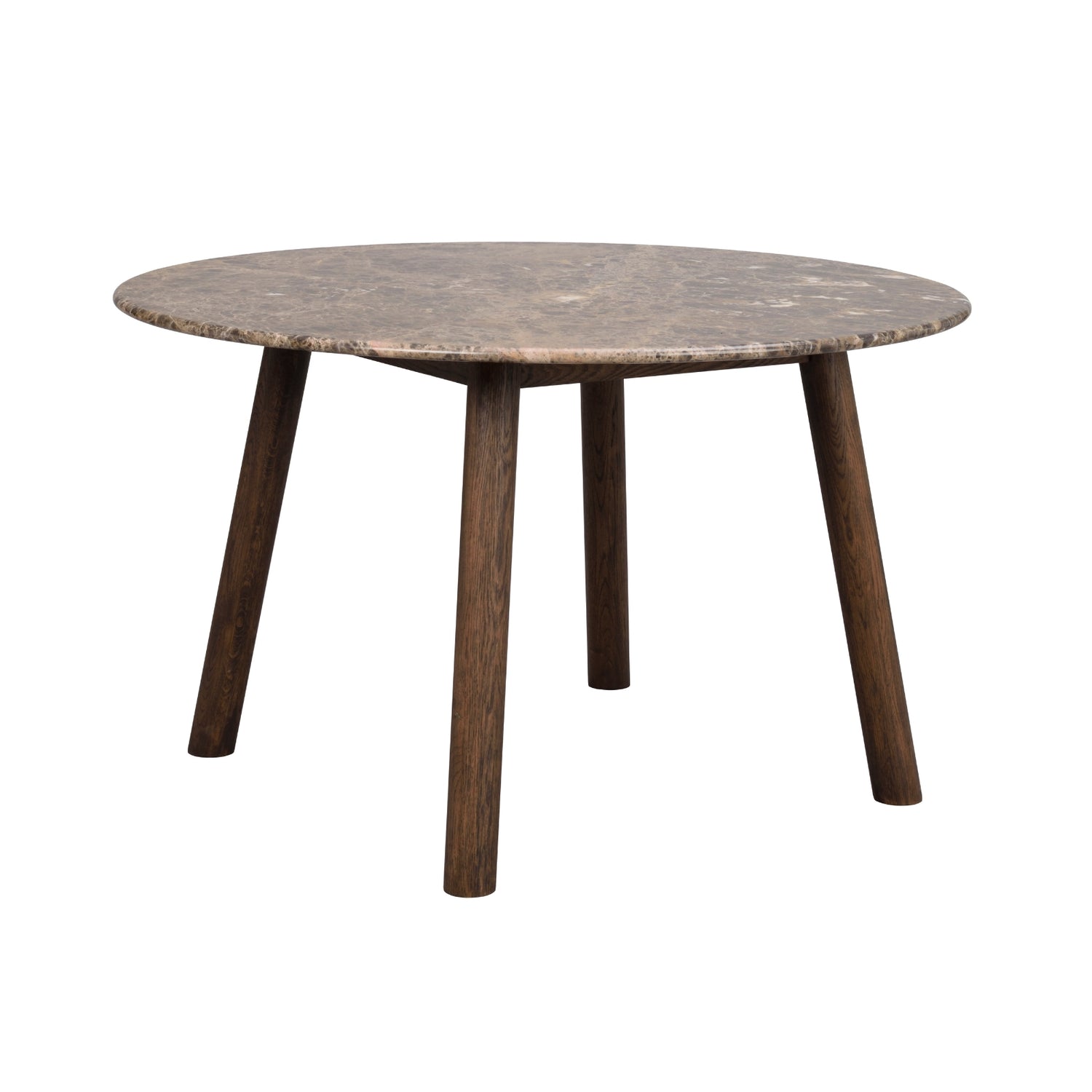 Savutammenvärinen Taransay-ruokapöytä 125 cm marmorikannella.