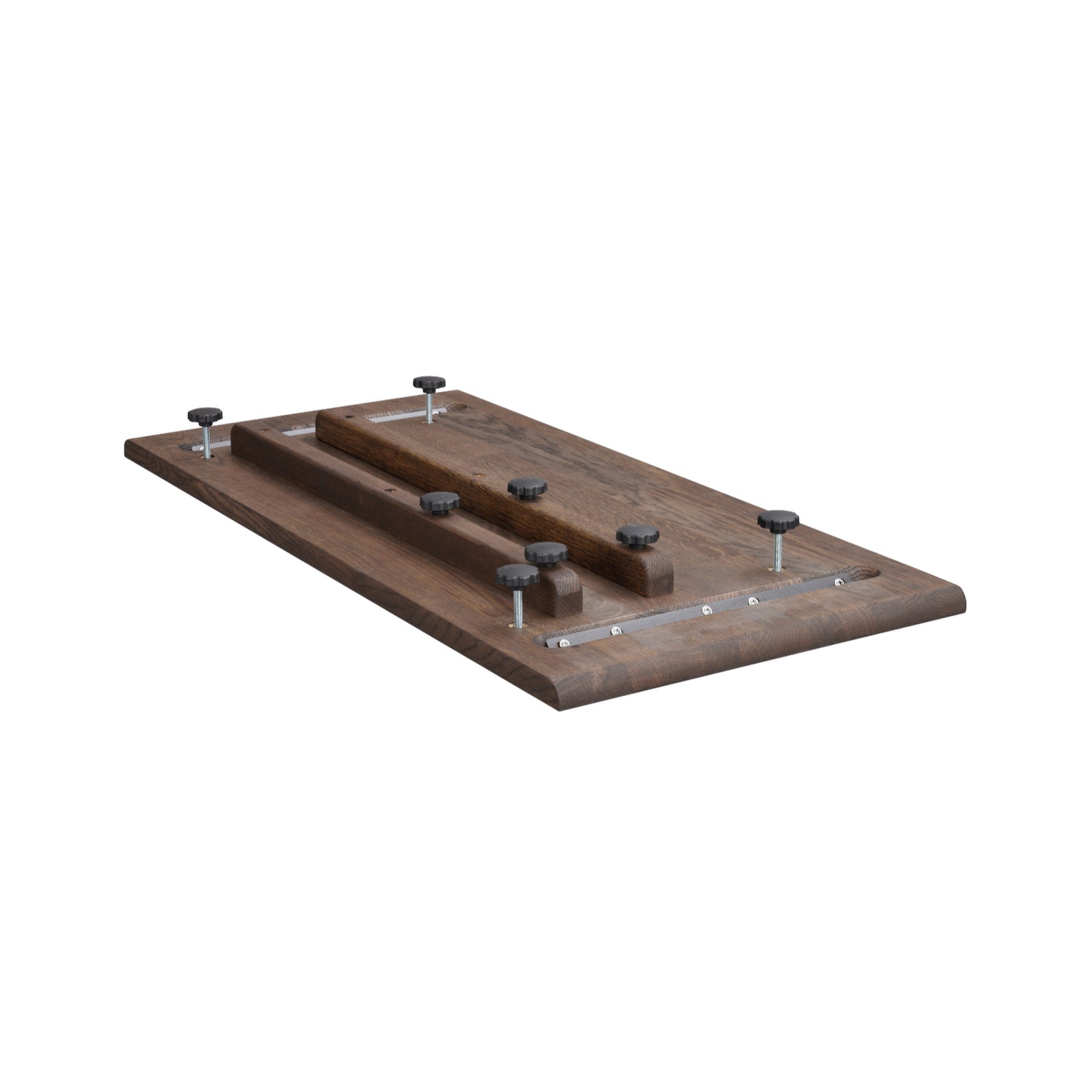 Clapperton ruokapöydän jatkolevy tummanruskeana.