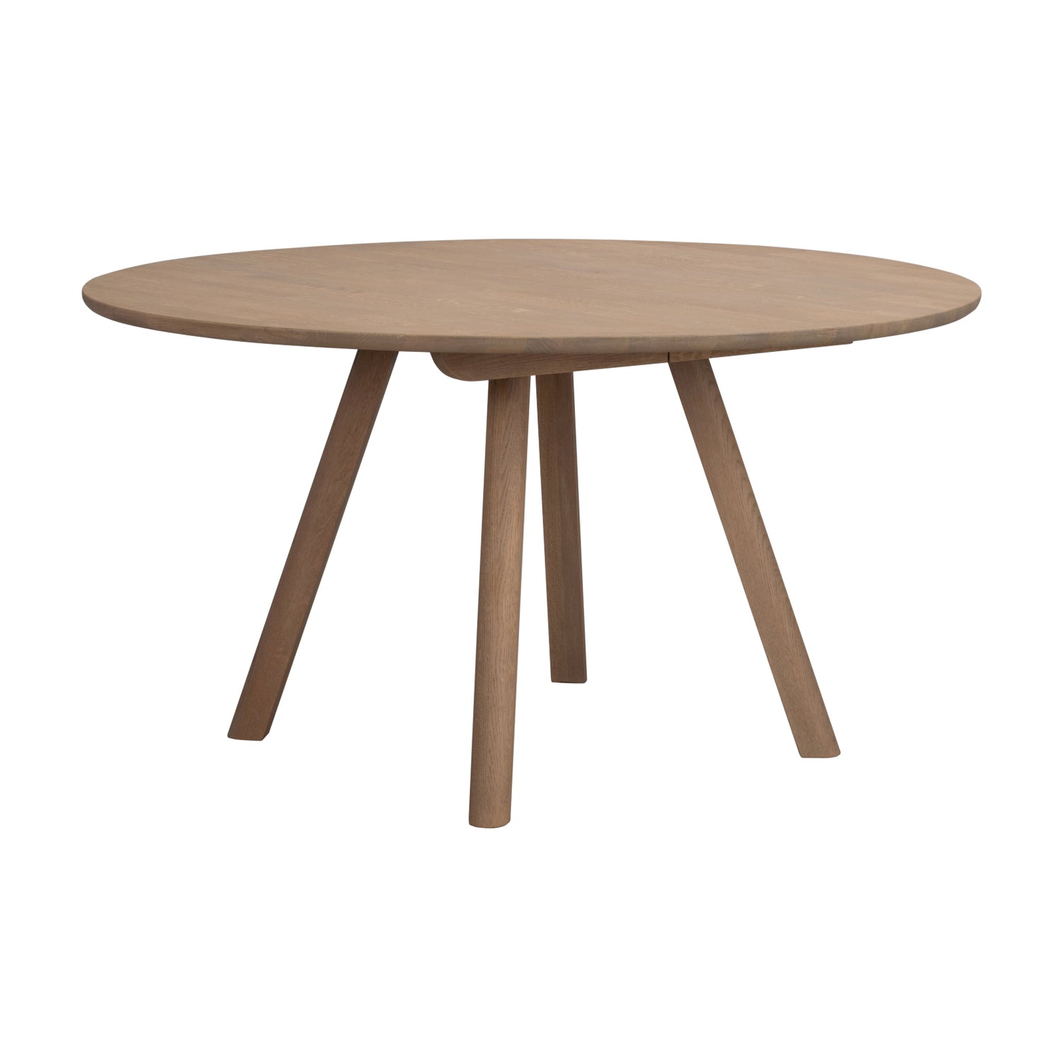 Pyöreä Clapperton ruokapöytä hiekkatammenvärisenä.