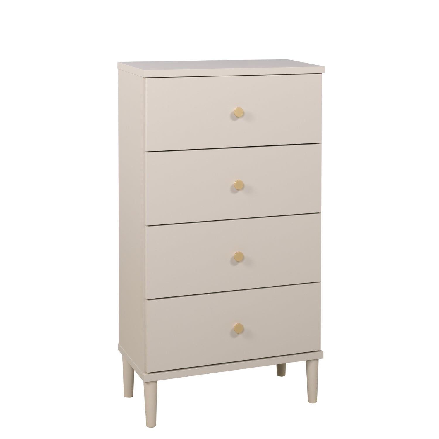 Tuomi-laatikosto, greigen värinen kultavetimillä.