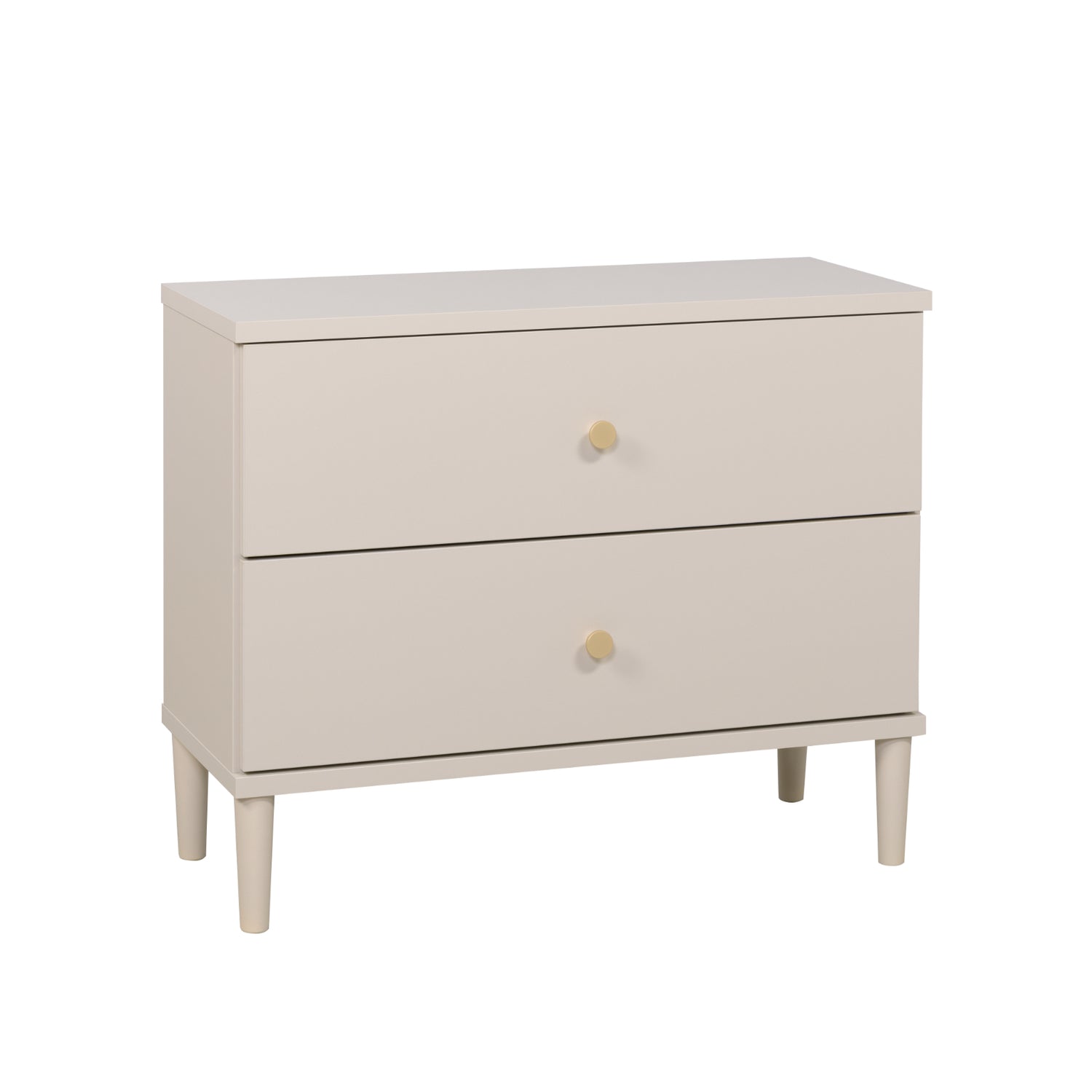 Tuomi-laatikosto, greigen värinen kultavetimillä.