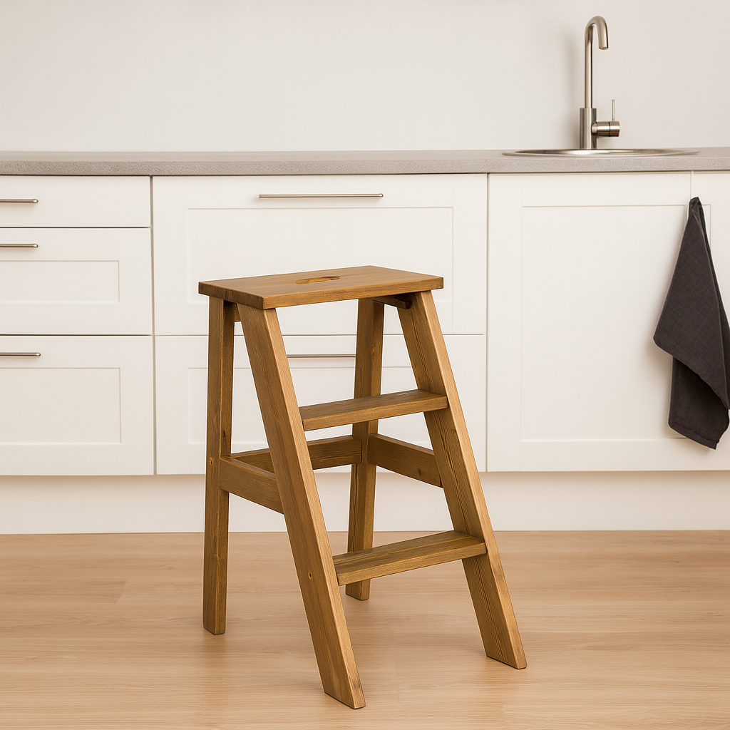 Aino-porrasjakkara värissä Antiikki. Stailattu visualisointi.