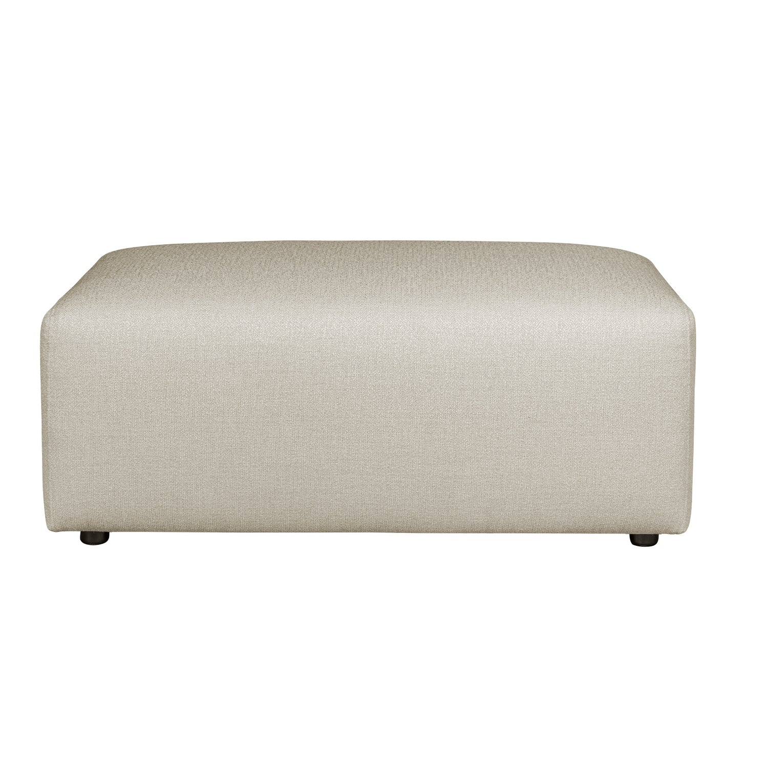 Alma-rahi beigellä Minco 30 -kankaalla ja mustilla muovijaloilla. Kuvan rahi on 110 x 60 cm kokoinen.