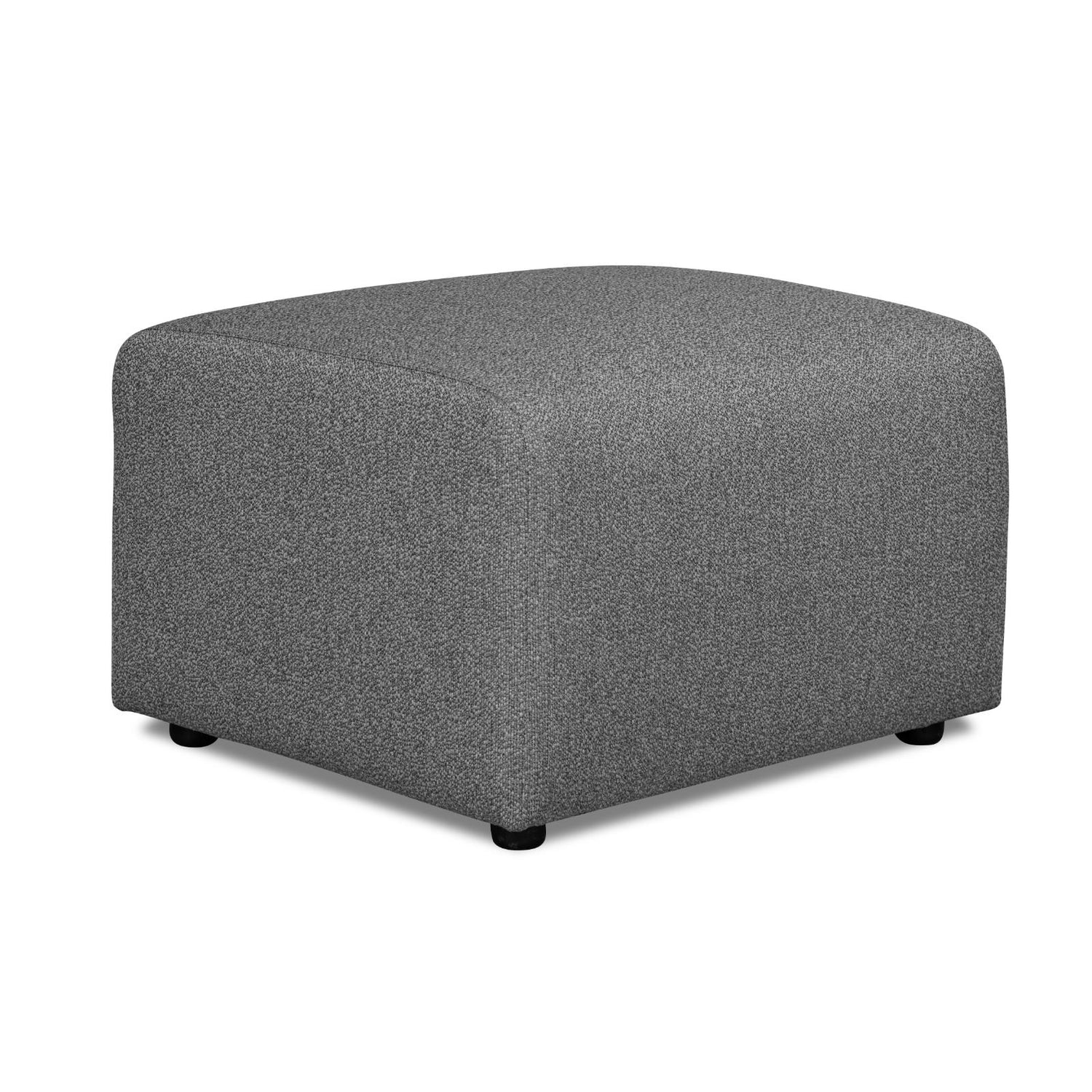 Alma-rahi harmaalla Minco 16 -kankaalla ja mustilla muovijaloilla. Kuvan rahi on 70 x 60 cm kokoinen.