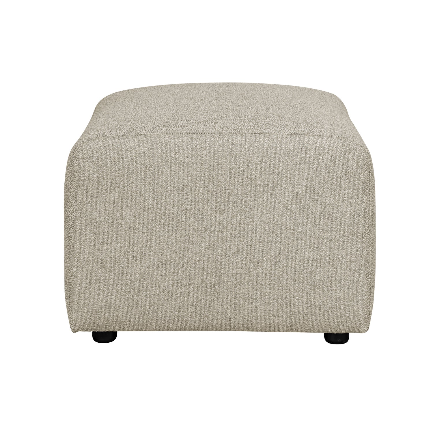 Alma-rahi beigellä Minco 30 -kankaalla ja mustilla muovijaloilla. Kuvan rahi on 70 x 60 cm kokoinen.