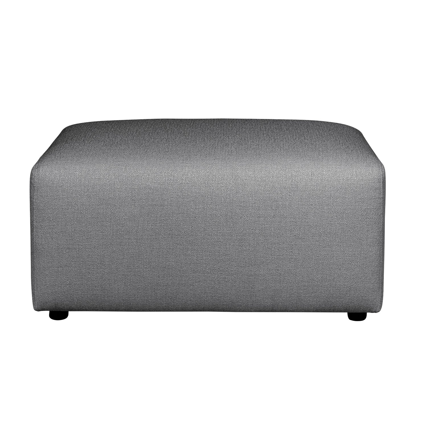 Alma-rahi harmaalla Minco 16 -kankaalla ja mustilla muovijaloilla. Kuvan rahi on 90 x 60 cm kokoinen.