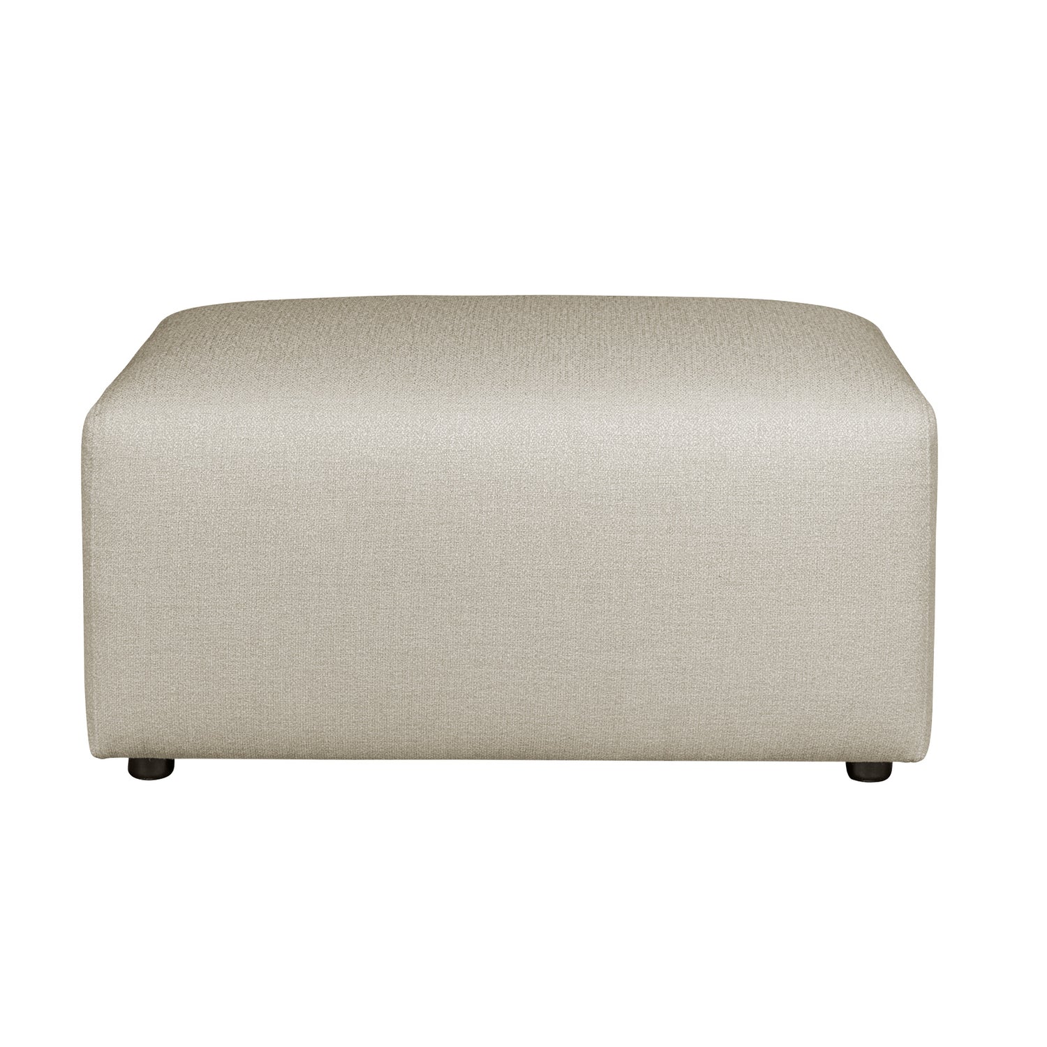 Alma-rahi beigellä Minco 30 -kankaalla ja mustilla muovijaloilla. Kuvan rahi on 90 x 60 cm kokoinen.