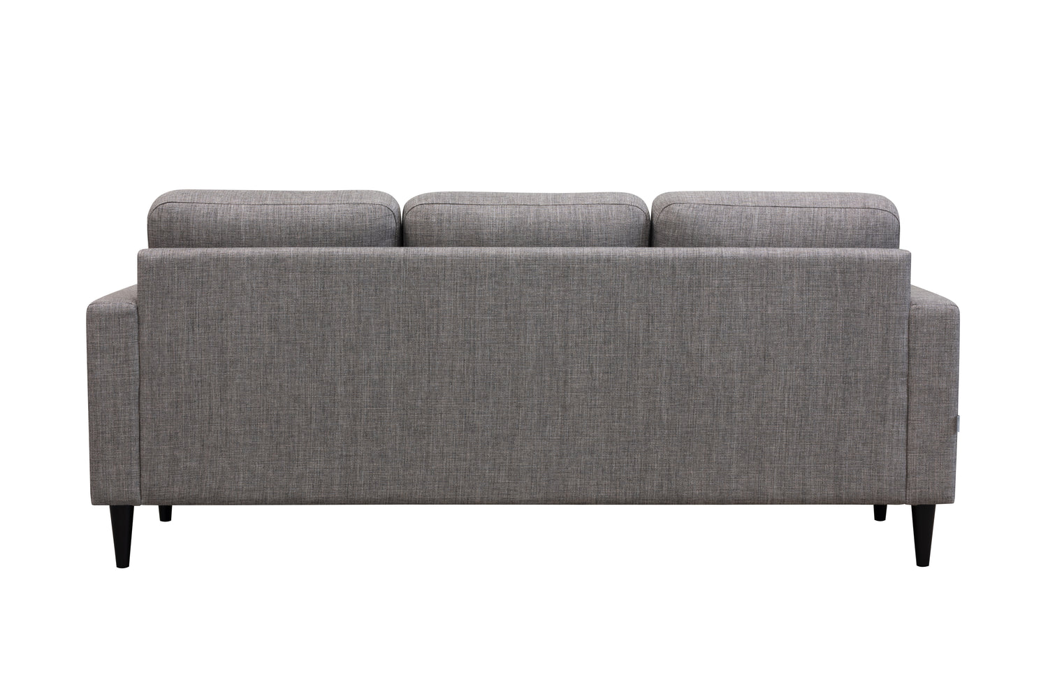 Ancona L 3-istuttava sohva harmaanruskealla Tuuru Basic-kankaalla 489 sekä mustilla puujaloilla.