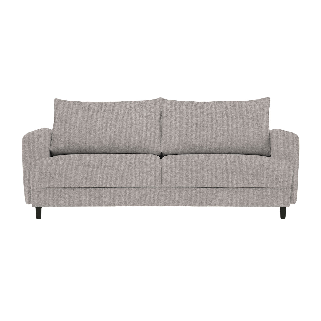 Dalby-sohva harmaalla Cloud 09 -verhoilukankaalla ja mustilla metallijaloilla.