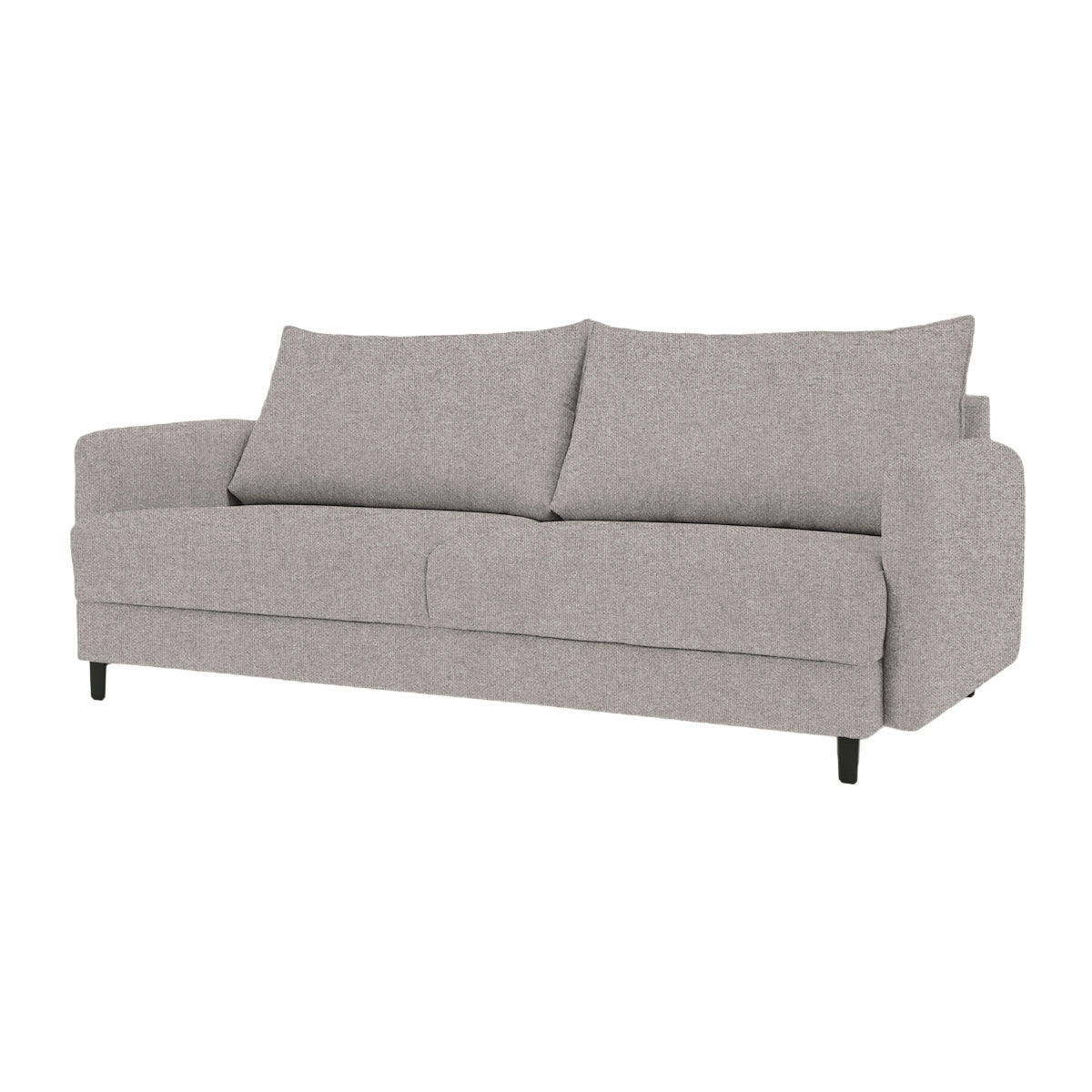Dalby-sohva harmaalla Cloud 09 -verhoilukankaalla ja mustilla metallijaloilla.