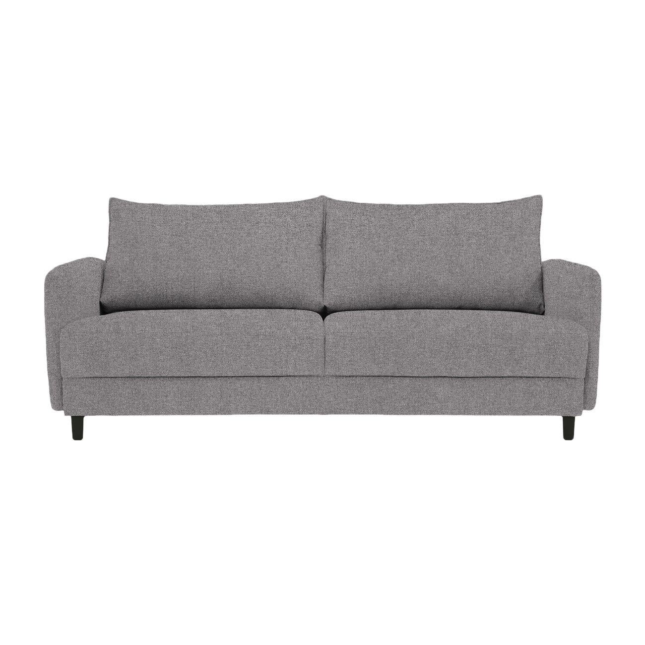 Dalby-sohva tummanharmaalla Cloud 97 -verhoilukankaalla ja mustilla metallijaloilla.
