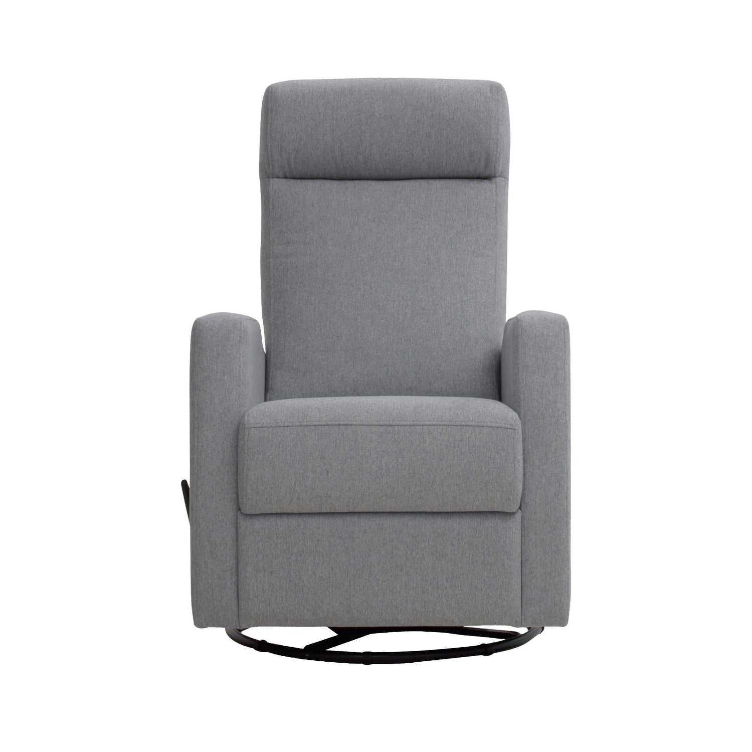 Elise-reclinertuoli harmaalla Genova 88 -verhoilukankaalla. Elise-lepotuoli on malliltaan siro ja kapea reclinertuoli pyörintä- ja keinuntamekanismeilla.