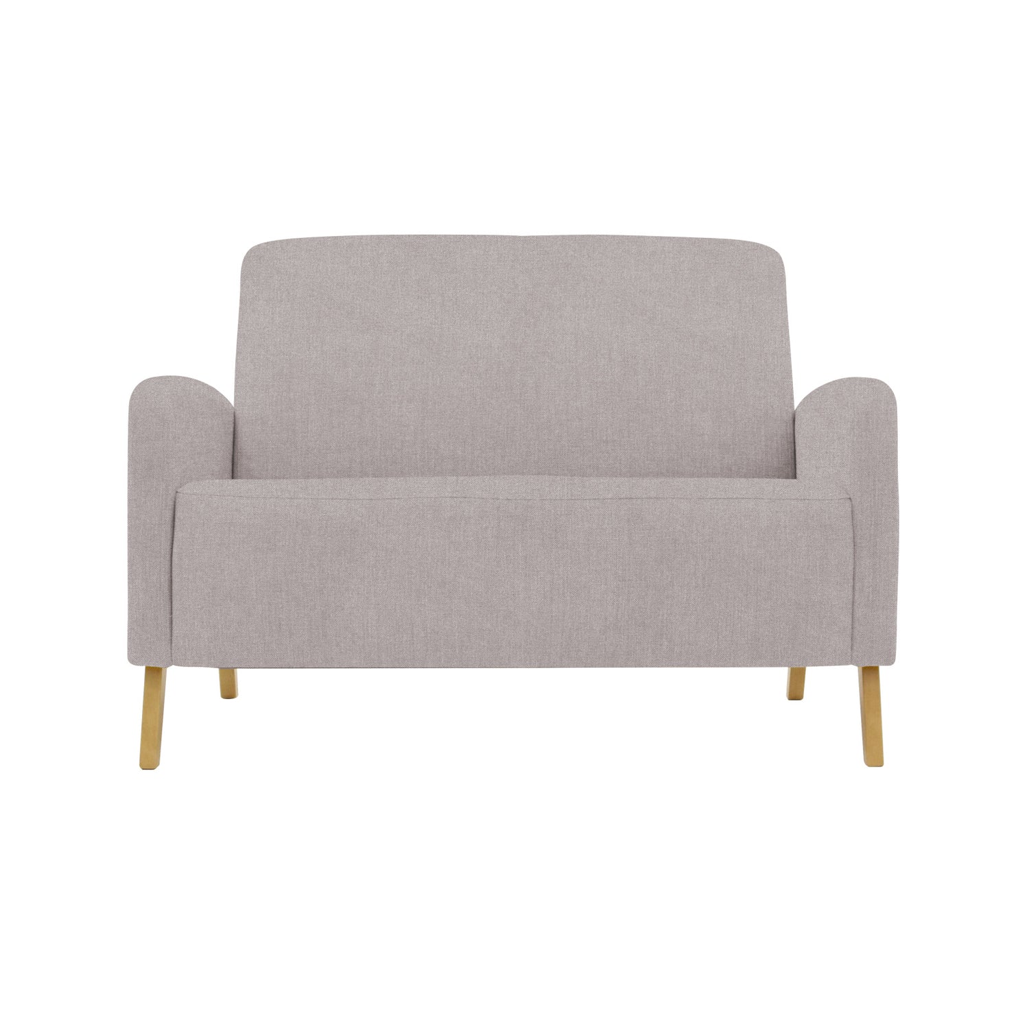 Fanni 2-istuttava sohva hiekan värisellä Barcelona 10 -verhoilukankaalla ja luonnonvärisillä tammijaloilla.