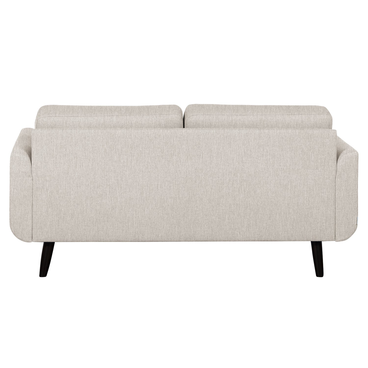 Finby-sohva vaalealla Sparr 160 -kankaalla ja wengen värisillä puujaloilla.