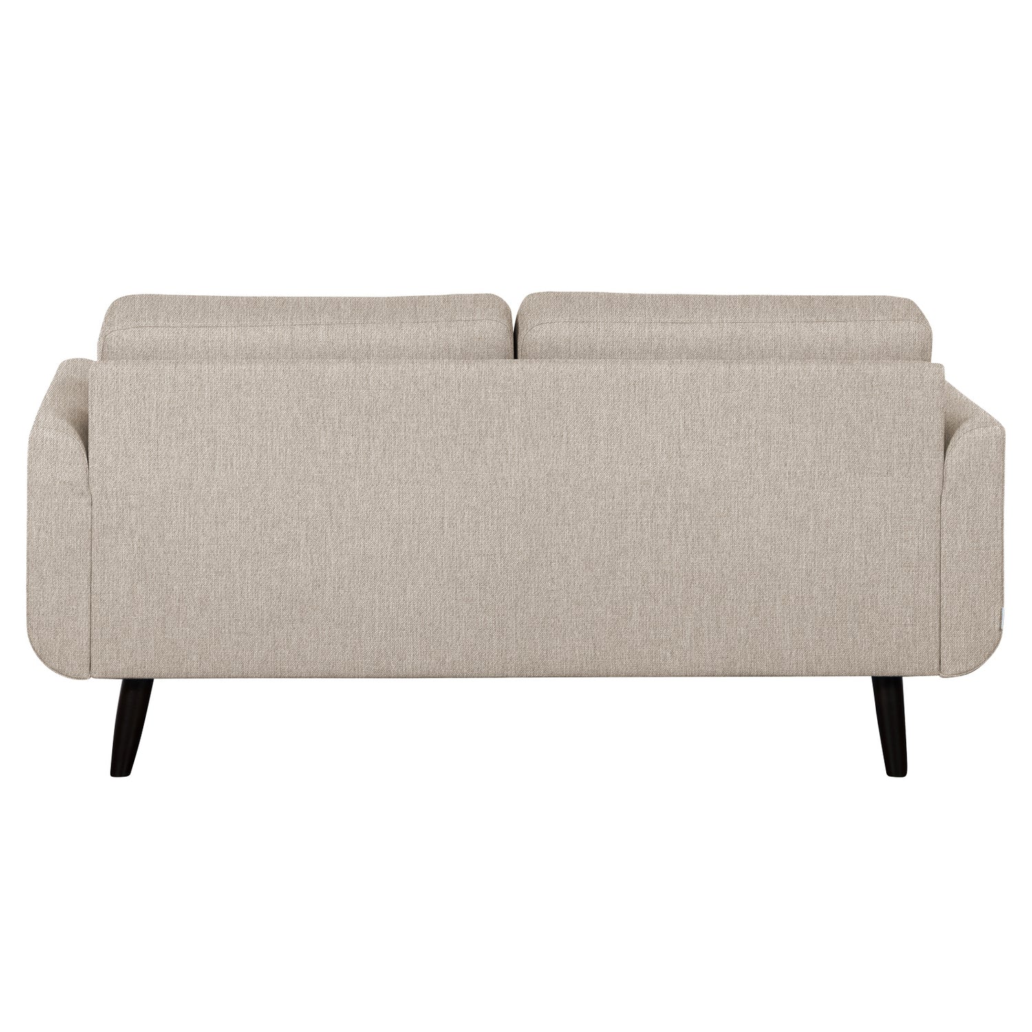 Finby-sohva beigellä Sparr 362 -kankaalla ja wengen värisillä puujaloilla.