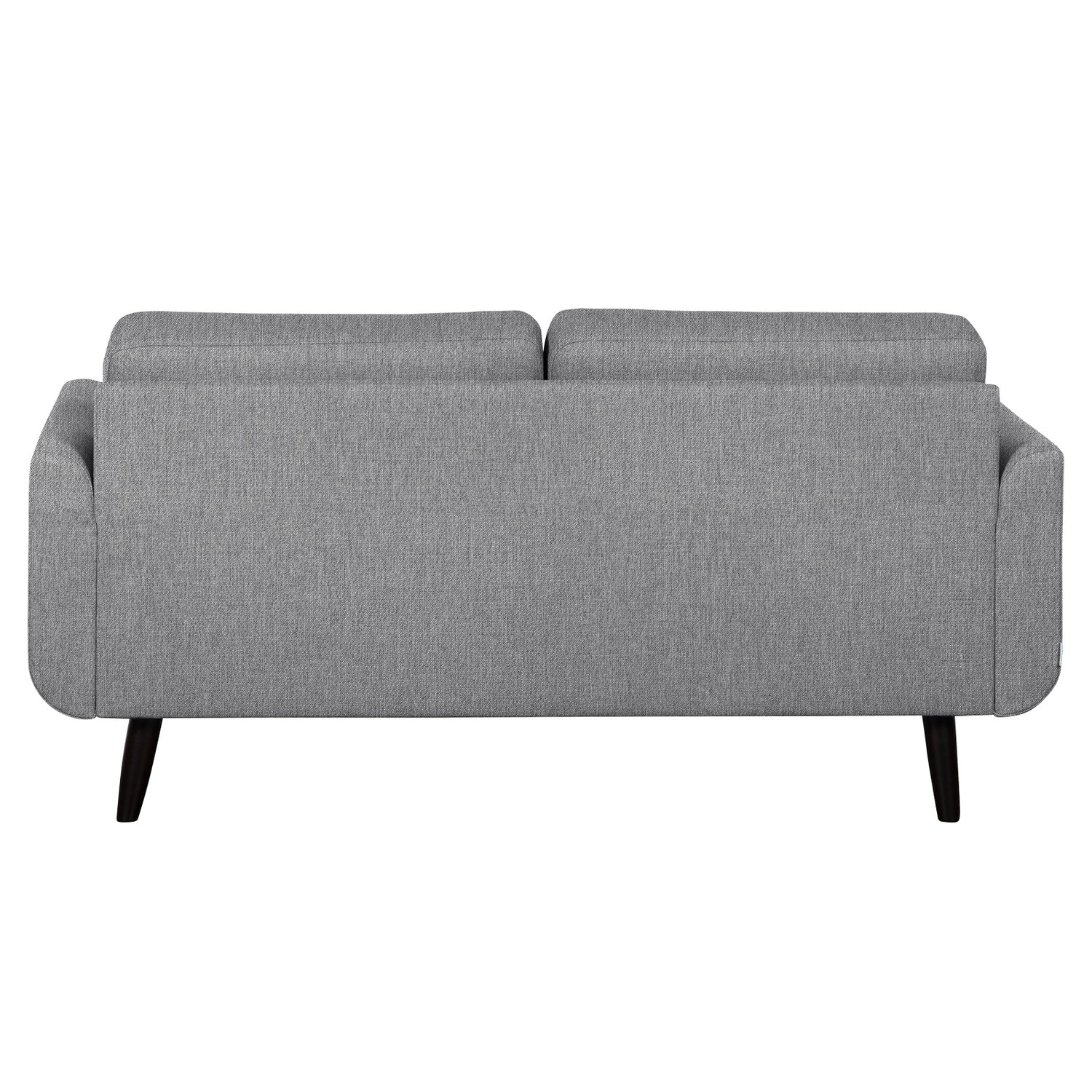 Finby-sohva harmaalla Sparr 770 -kankaalla ja wengen värisillä puujaloilla.