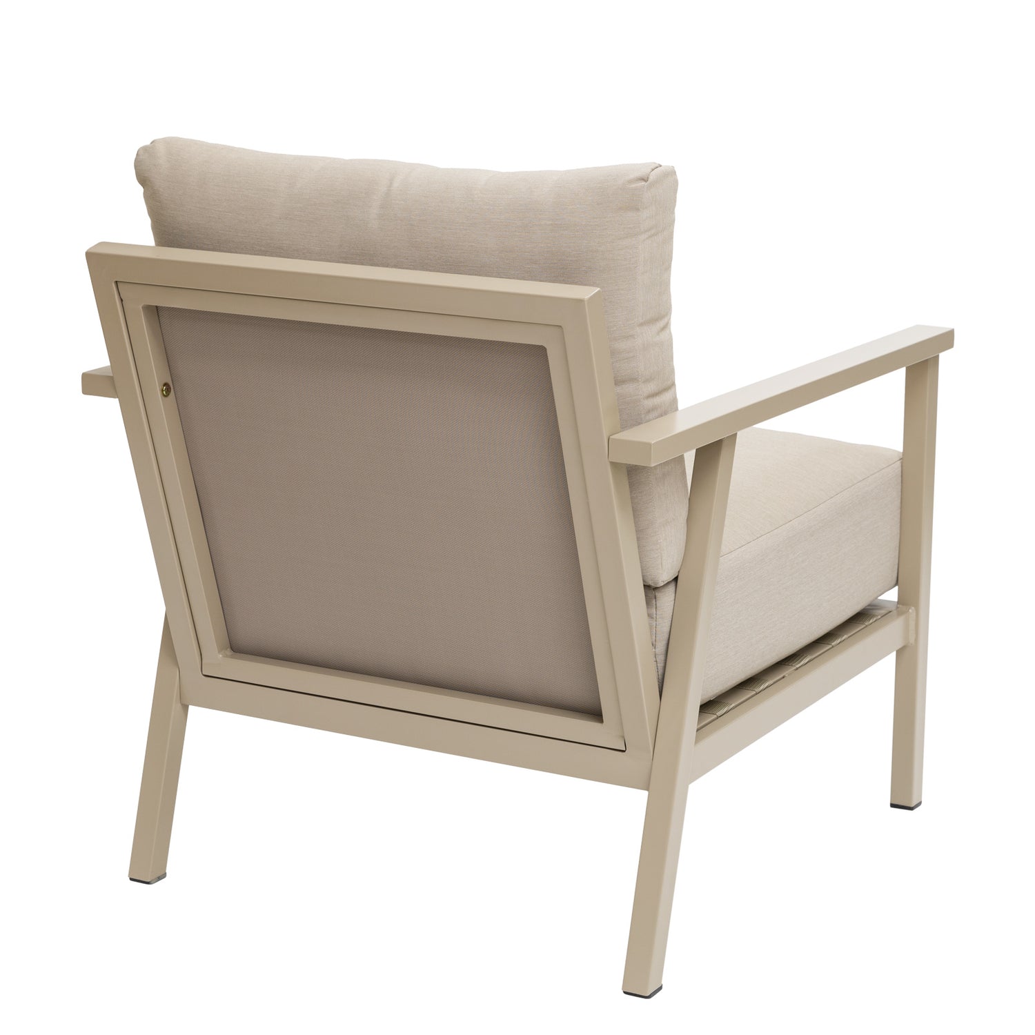 Beige Kesähelmi-nojatuoli.