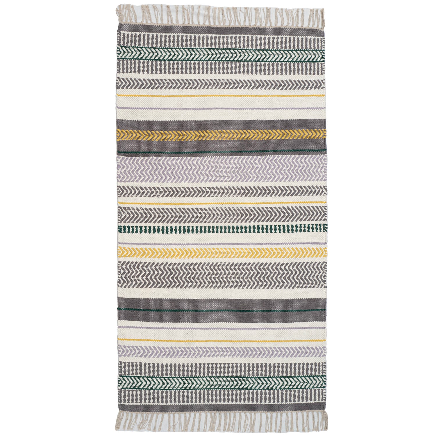 Leimu-matto tummanharmaalla kuosilla.