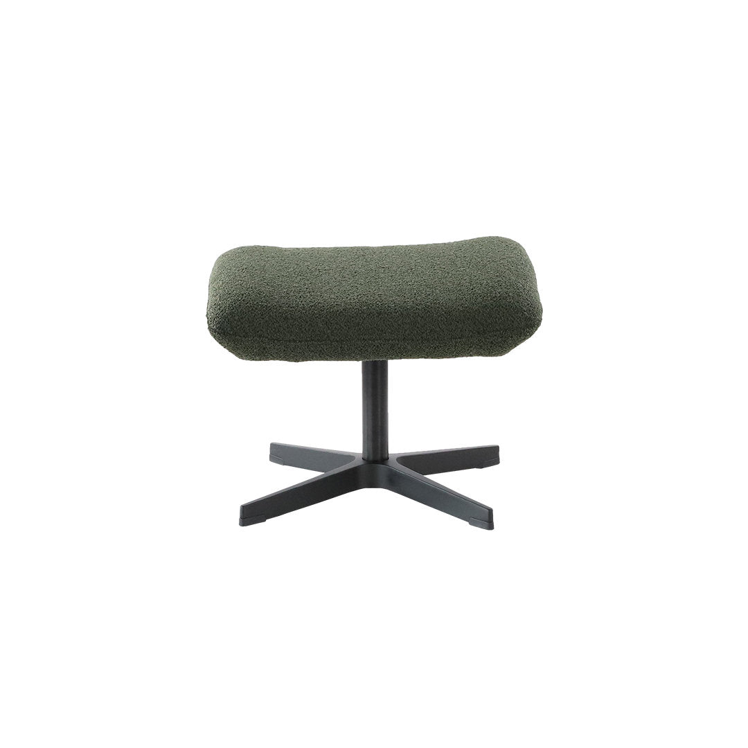 Lotus-rahissa on metallinen musta Vision -ristikkojalka ja vihreä Alpine Forest 438 -kangasverhoilu.