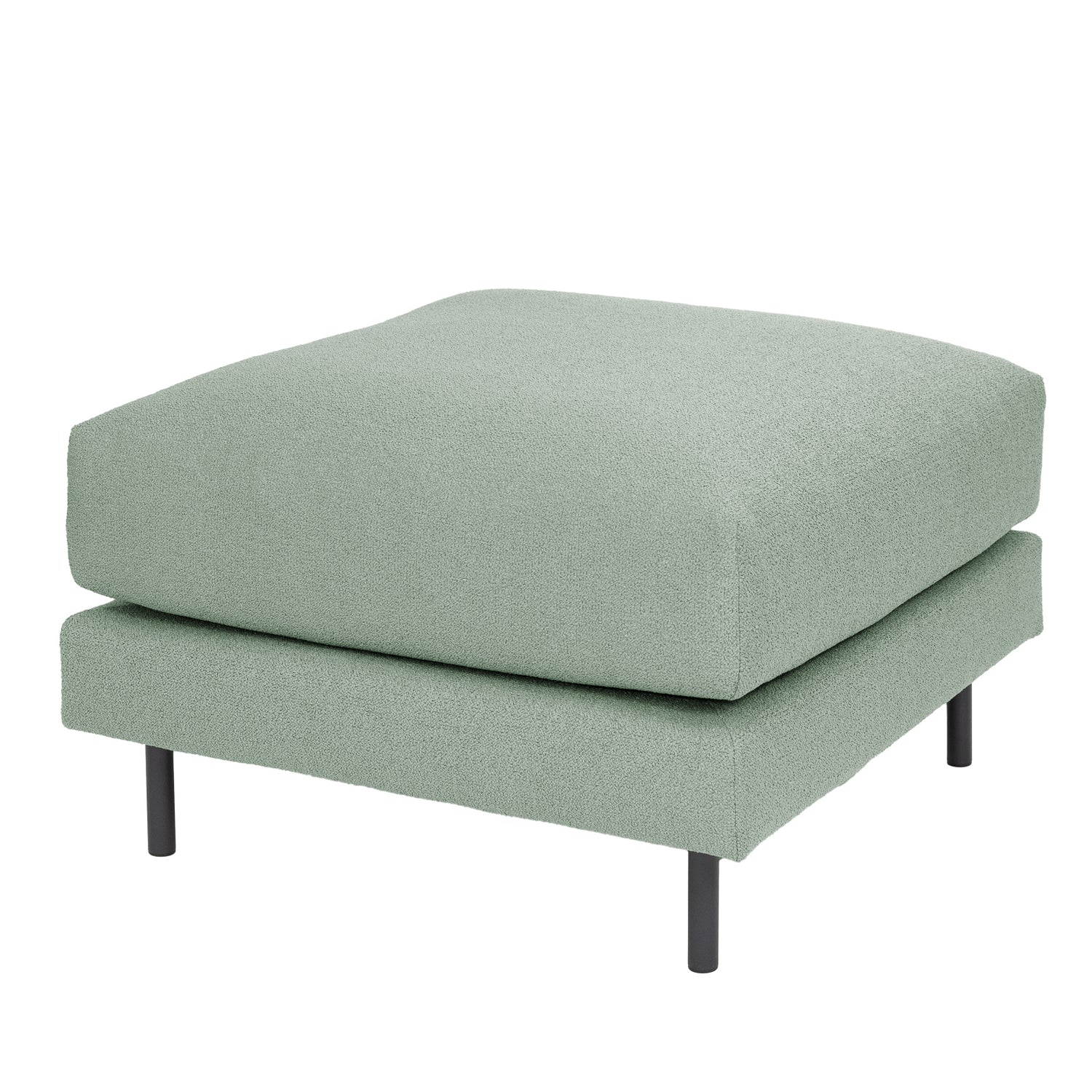 Manhattan-sohvan rahi 80 x 80 cm vihreällä Bond 15-kankaalla. Mustat tolppajalat 51150.