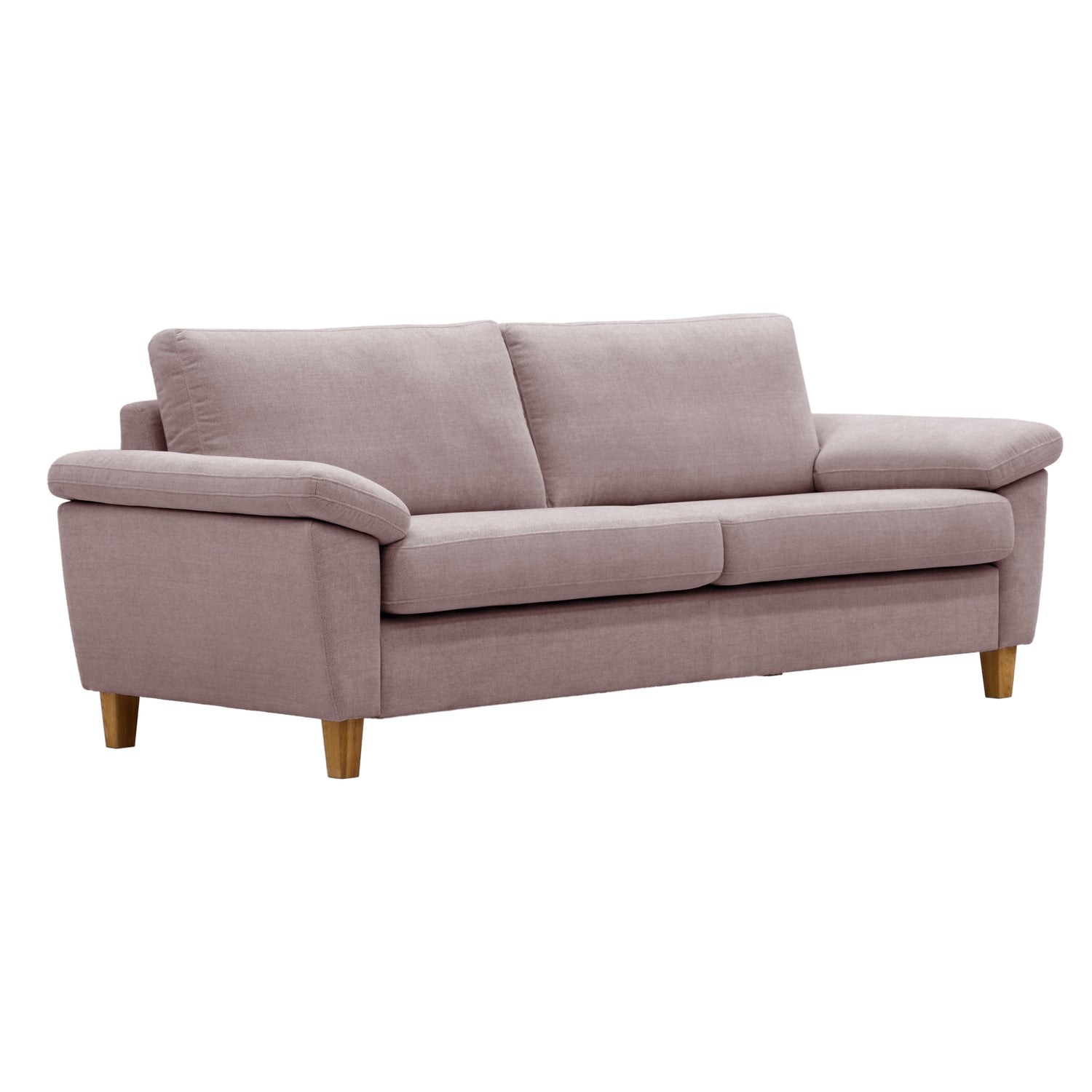 Monika 3-istuttava sohva vaaleanroosalla Yedi 660 -kangasverhoilulla.