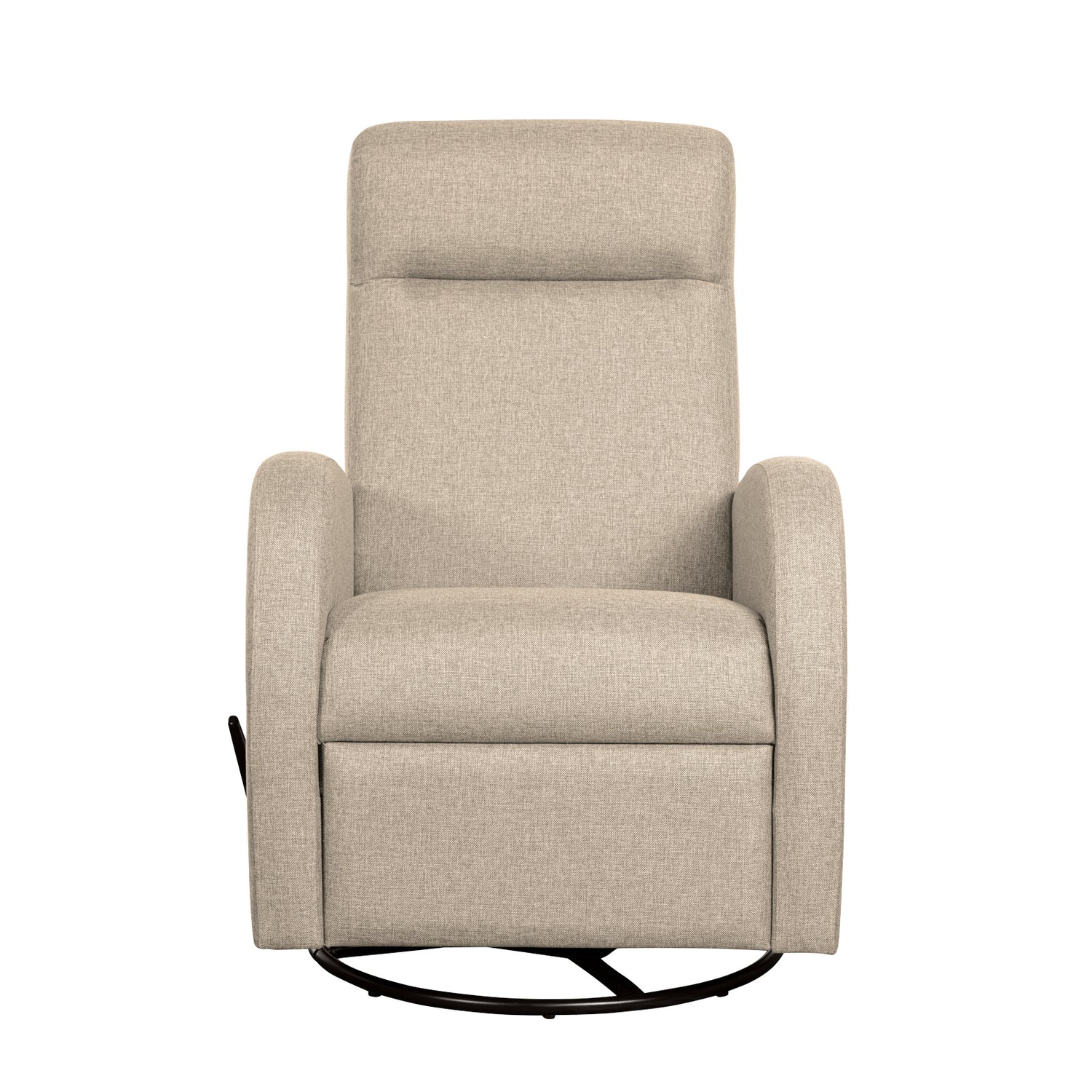 Nauvo 3 -recliner-tuoli beigellä Suma 16 -verhoilukankaalla. Nauvo 3 -mekanismituoli on malliltaan siro ja kapea recliner, jonka toimintoja säädetään kuvassa näkyvästä muovisesta kahvasta.