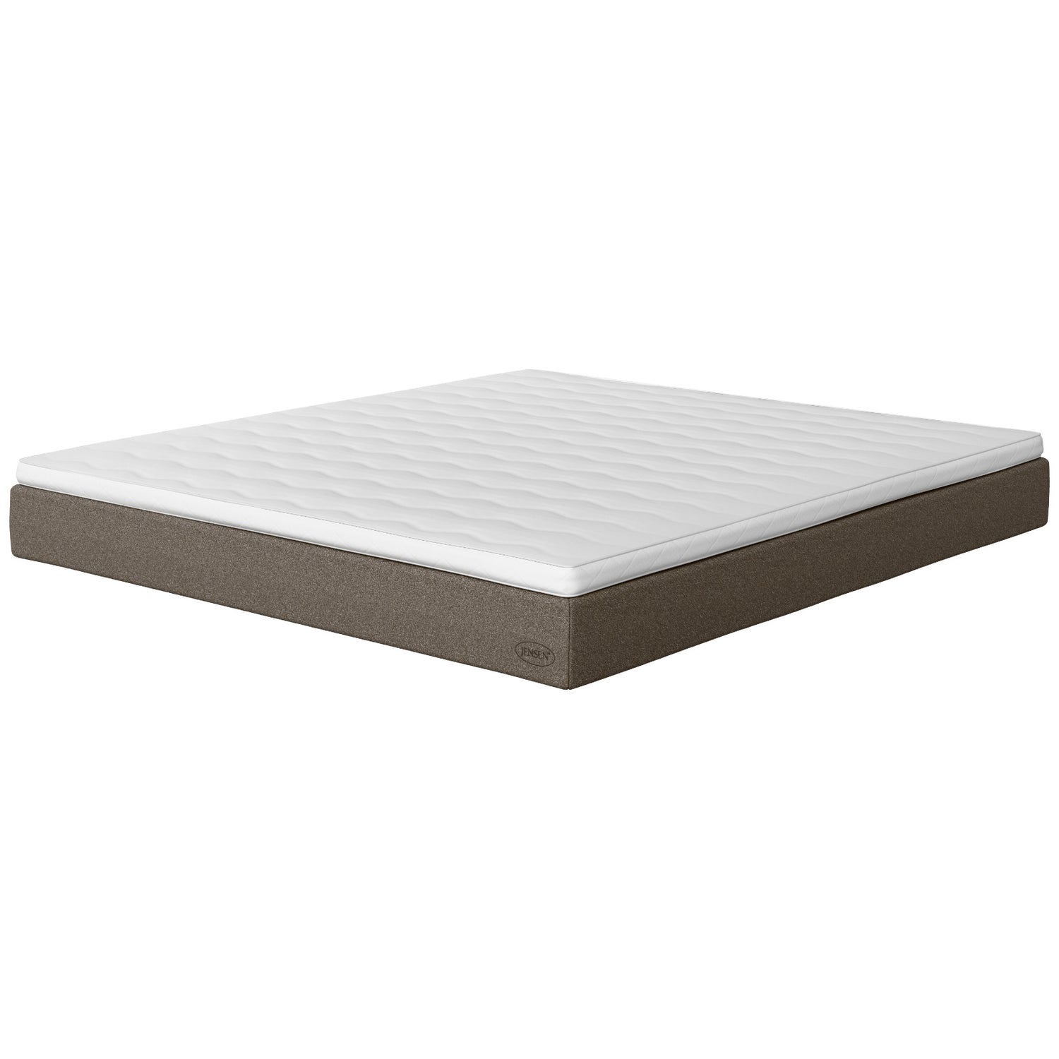 Jensen Opal -joustinpatjan harmaanruskea Grey Brown 188 -verhoilu. Sijauspatja sisältyy paketin hintaan.