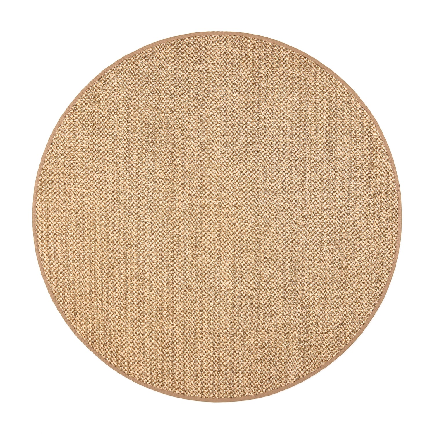 Pyöreä Panama-matto pellavanvärisenä.