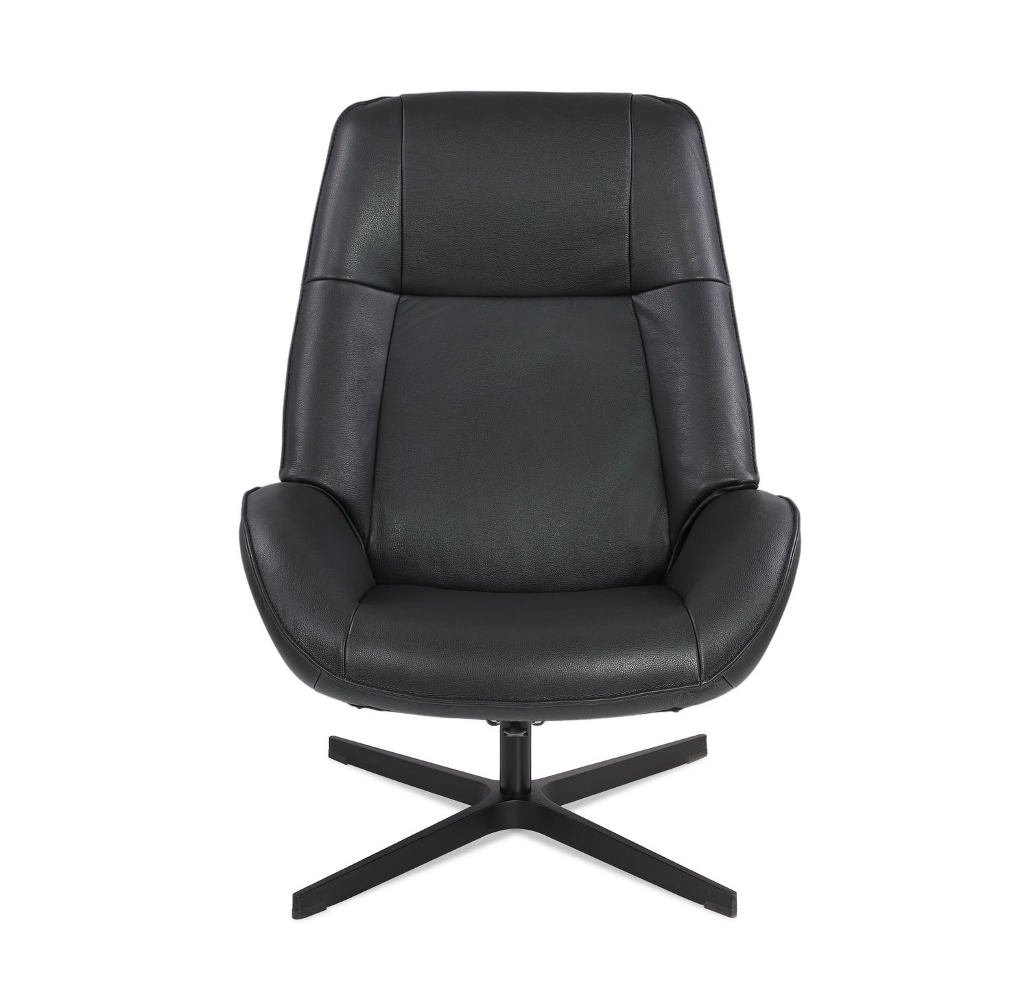 Kokomusta Kebe Roma -nojatuoli Balder-nahkaverhoilulla ja Vision-ristikkojalalla.