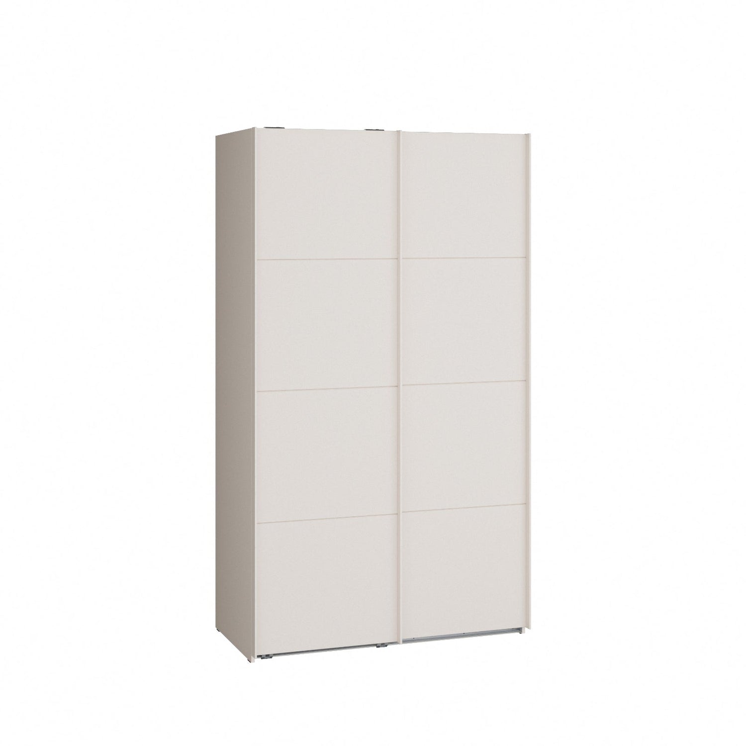 Mattabeige 120 cm Kira-liukuovikomero. Sophisticspace-vetimet ovat metallia.