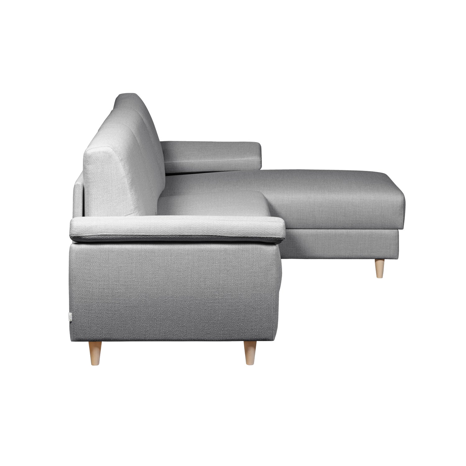 Salla-divaanivuodesohva harmaalla Sparr 770 -kangasverhoilulla ja luonnonvärisillä puujaloilla.