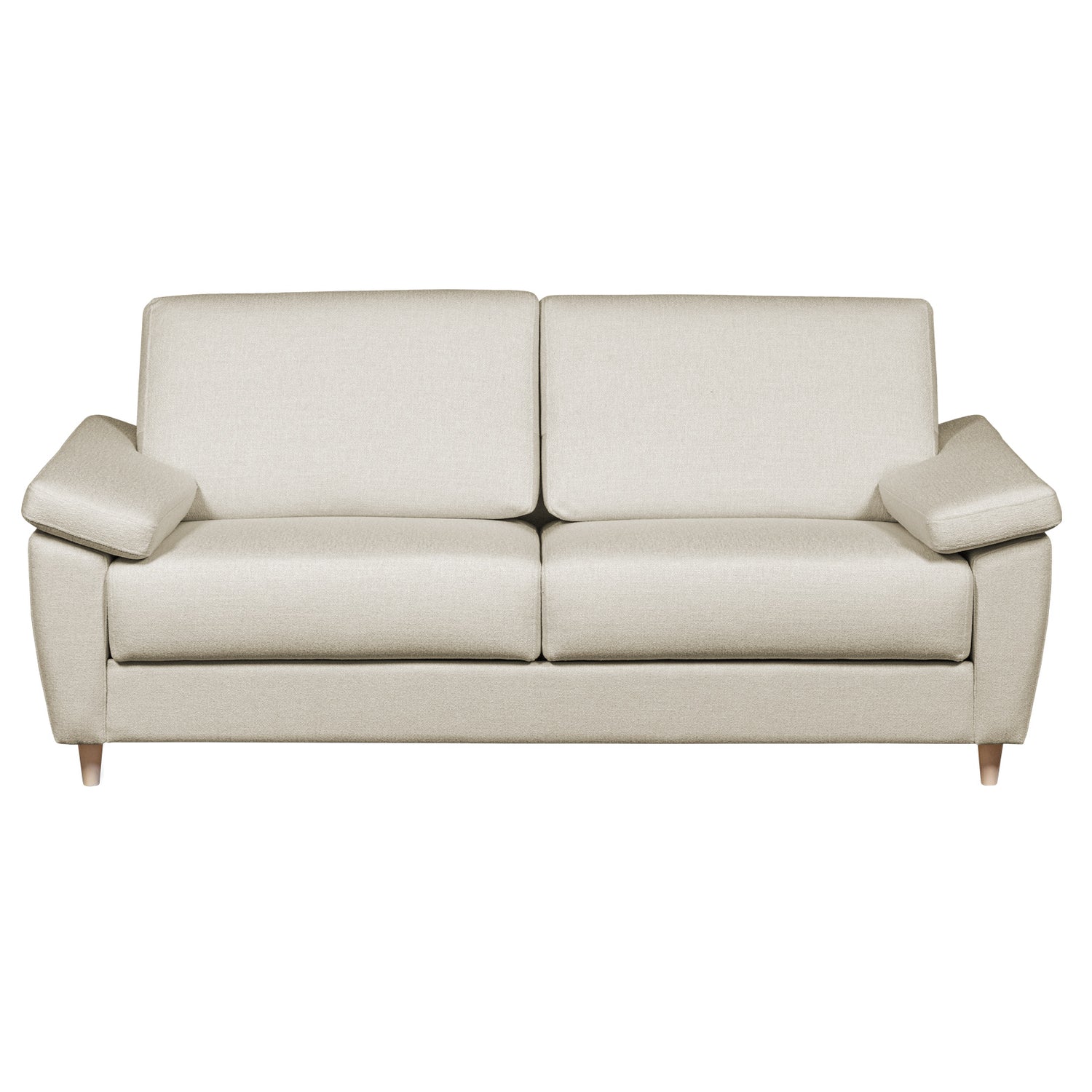 Salla-vuodesohva beigellä Minco 30-kangasverhoilulla ja luonnonvärisillä puujaloilla.