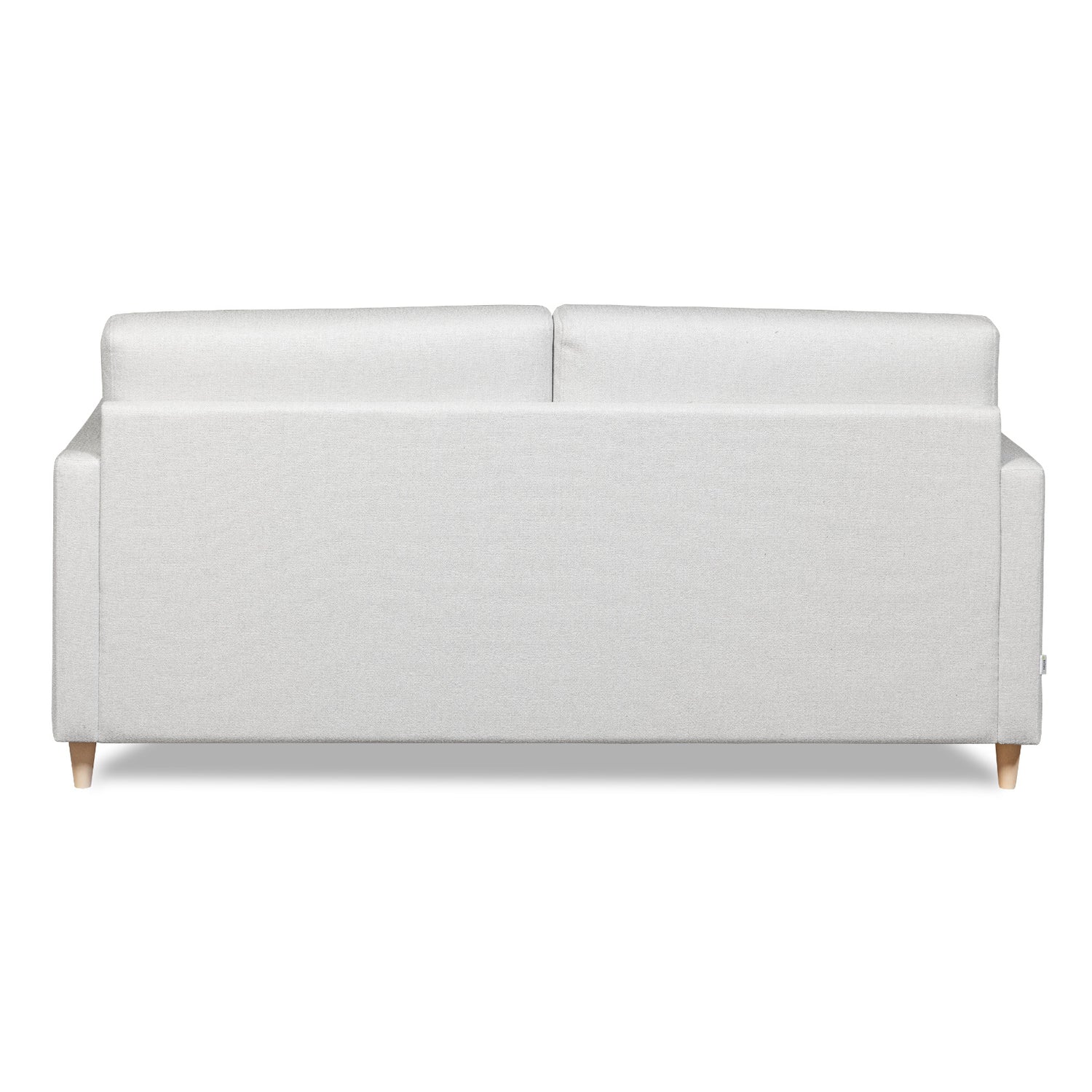 Salla-vuodesohva vaalealla Minco 2-kangasverhoilulla ja luonnonvärisillä puujaloilla.