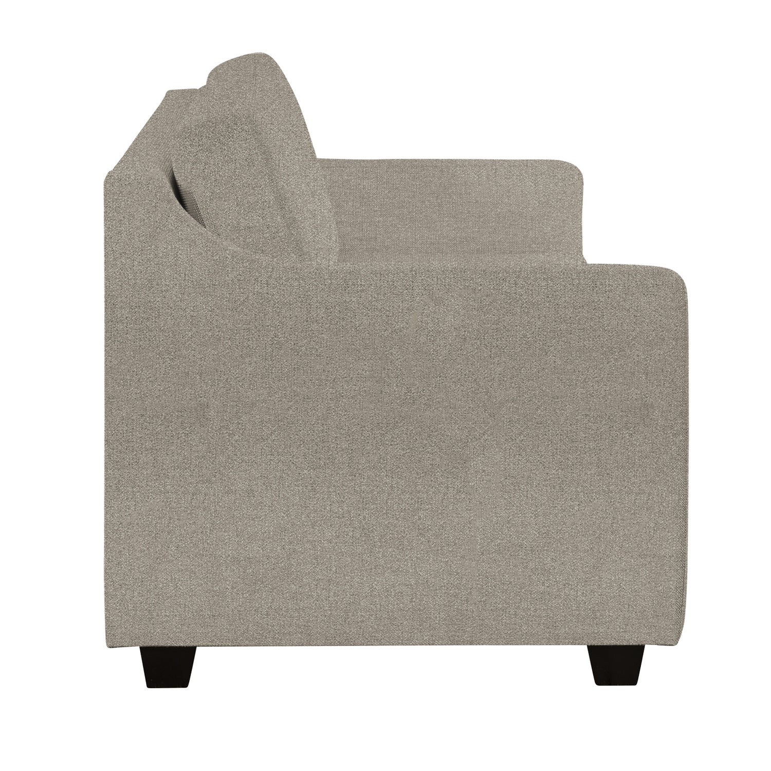 Seili-vuodesohva beigellä Minco 30 -verhoilukankaalla ja wengen värisillä puujaloilla.