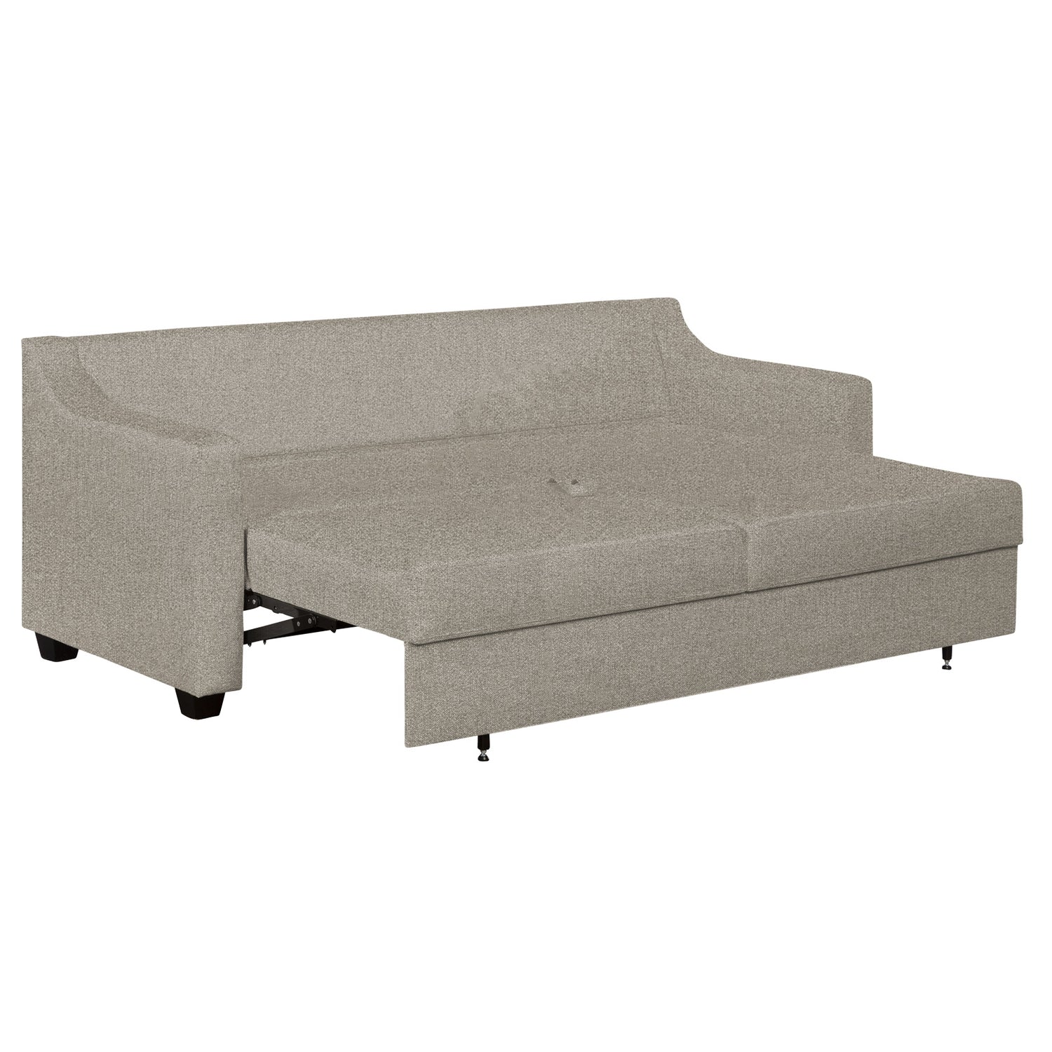 Seili-vuodesohva beigellä Minco 30 -verhoilukankaalla ja wengen värisillä puujaloilla.