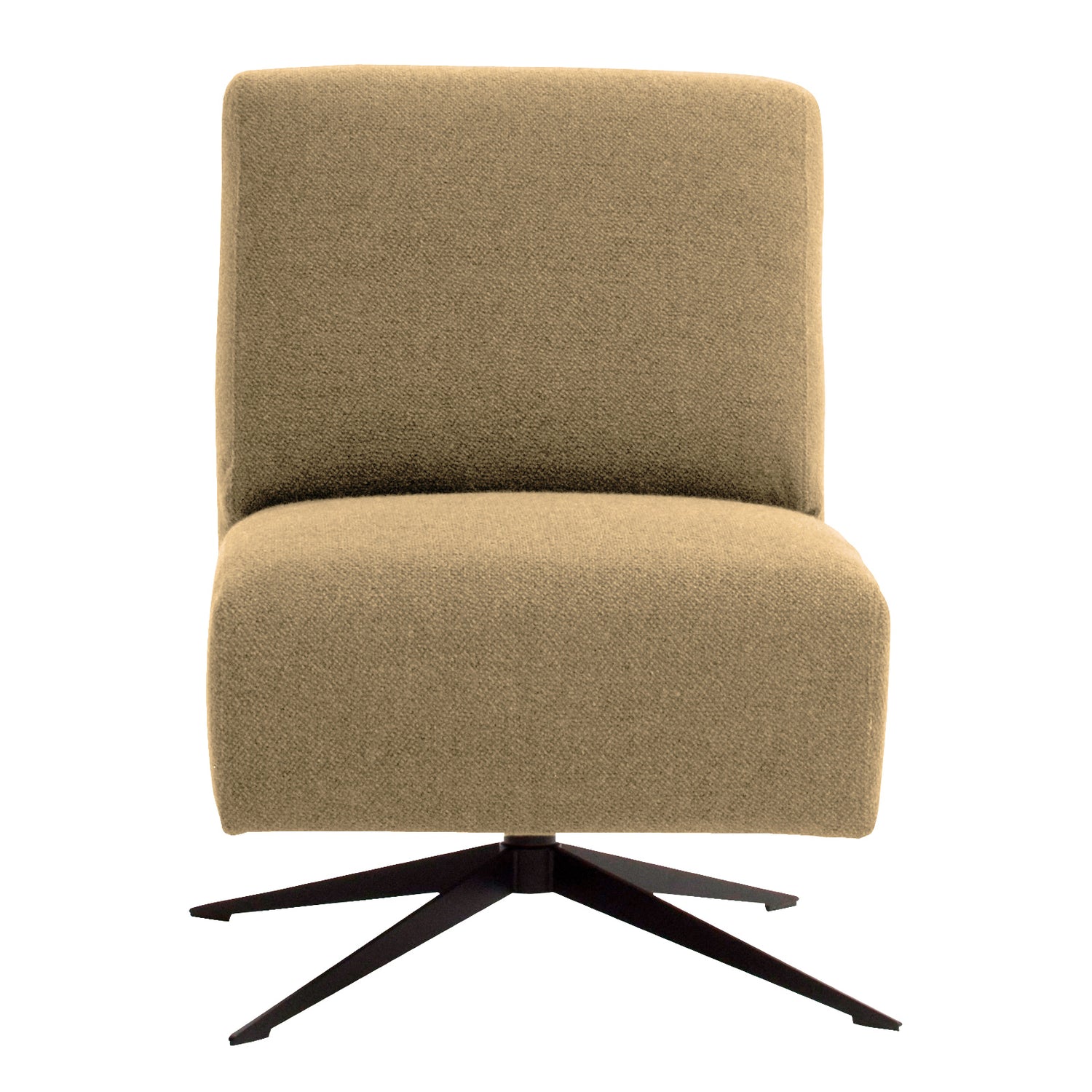 Siru-lepotuoli hunajan keltaisella Brema 06 -kangasverhoilulla ja mustalla metallisella ristikkojalalla.