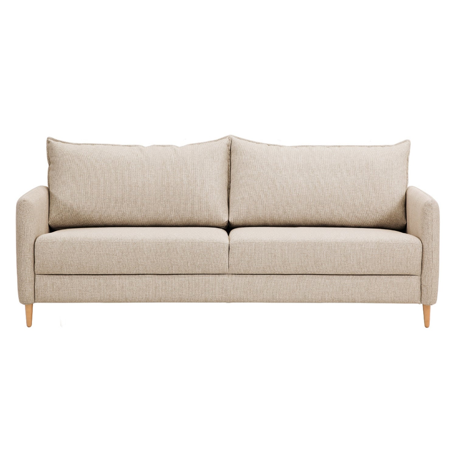 3-istuttava Stockholm-vuodesohva beigellä Diamonds 289 -kankaalla. Sohvassa on 12 cm korkeat luonnonväriset tammijalat.