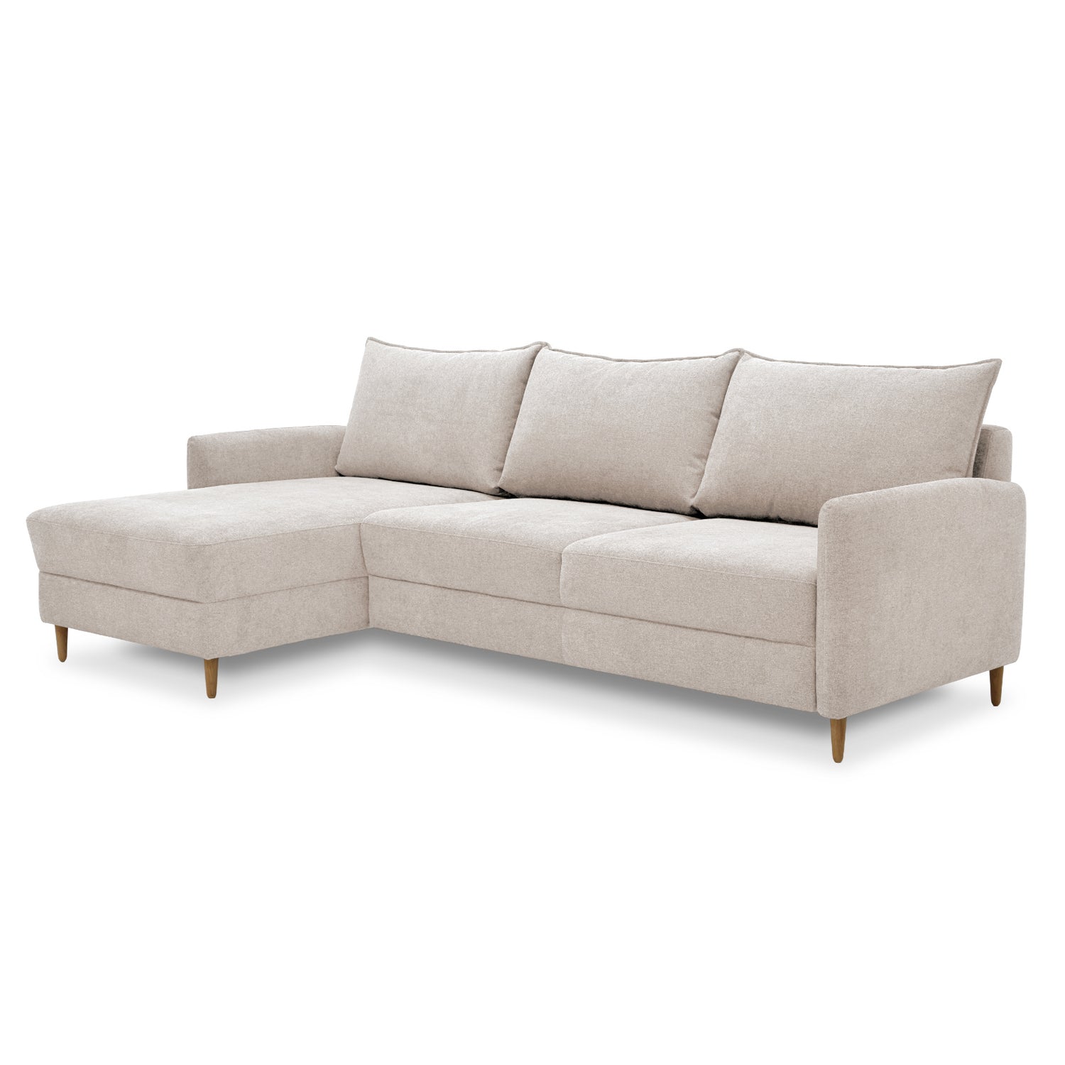 Stockholm-divaanivuodesohva vaalealla Cloud 02 -kangasverhoilulla ja luonnonvärisillä tammijaloilla.