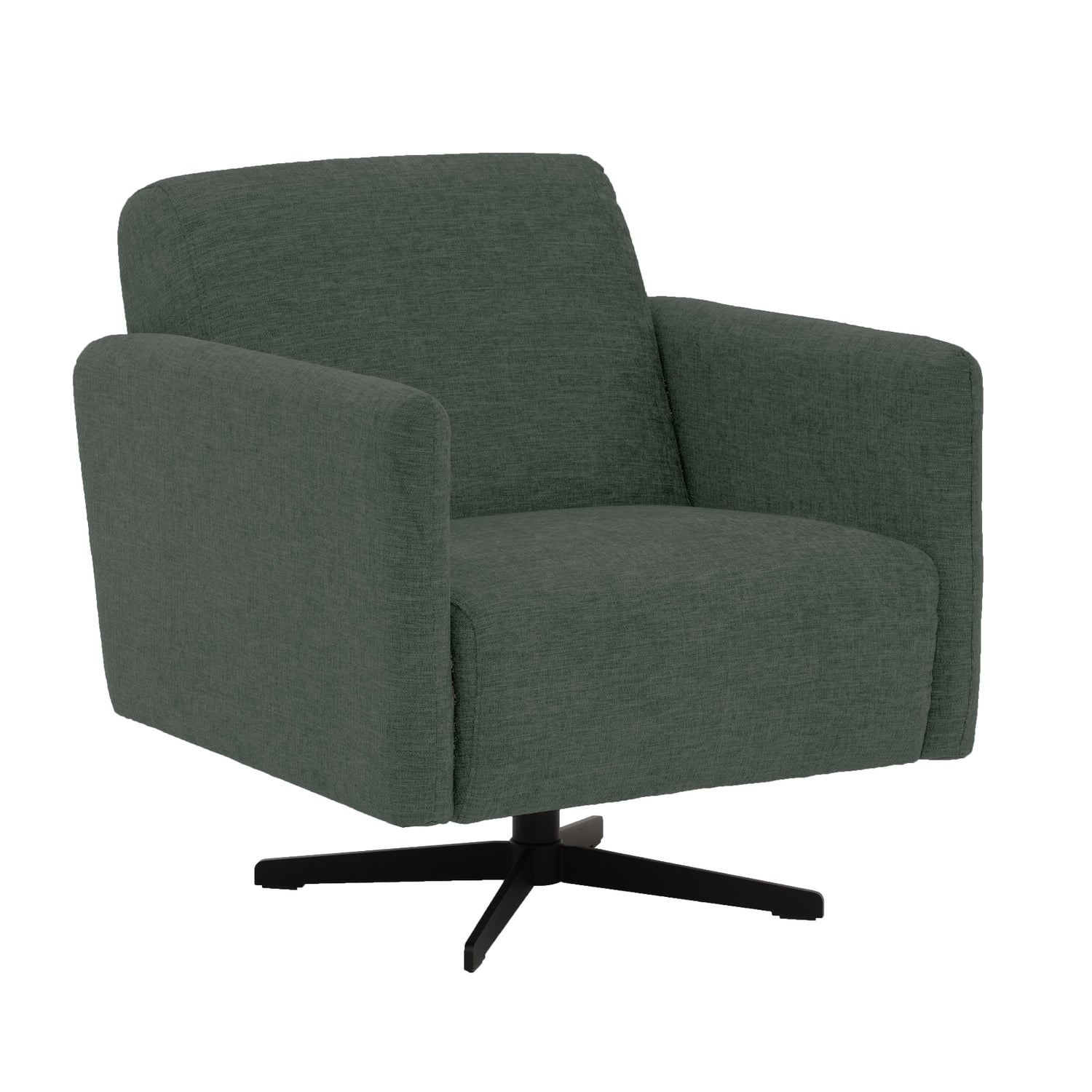 Stockholm-nojatuoli vihreällä Oasis 10 -kangasverhoilulla ja mustalla sakarajalalla.