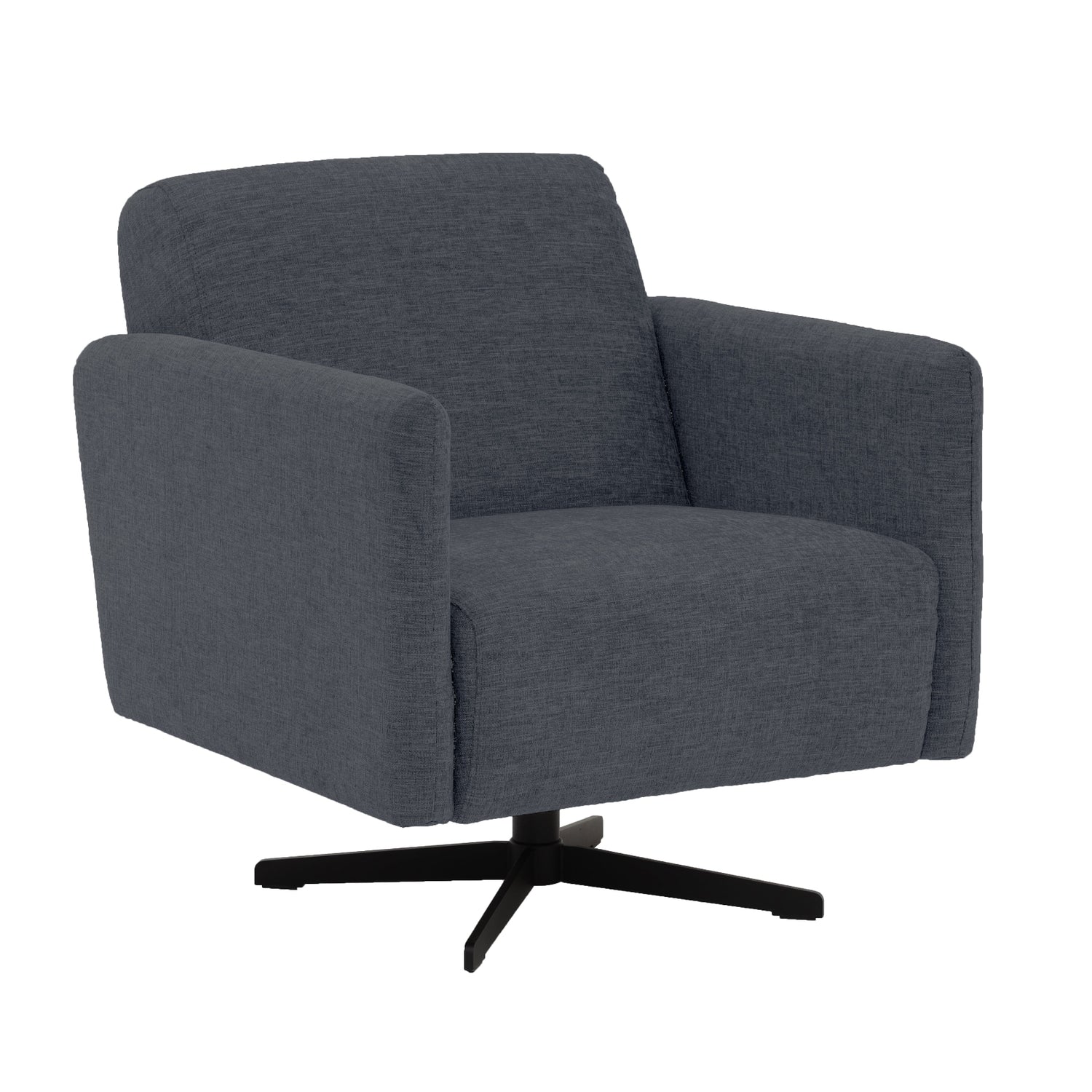 Stockholm-nojatuoli sinisellä Oasis 12 -kangasverhoilulla ja mustalla sakarajalalla.