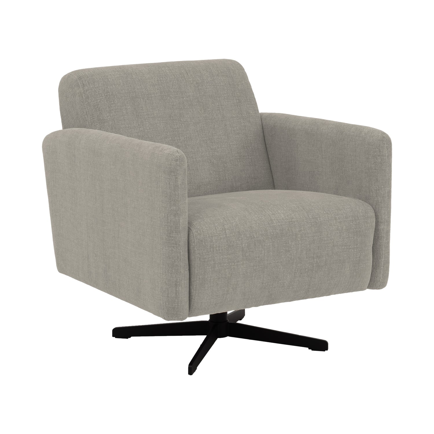 Stockholm-nojatuoli tumman beigenvärisellä Nuvola 206 -kankaalla ja mustalla sakarajalalla.