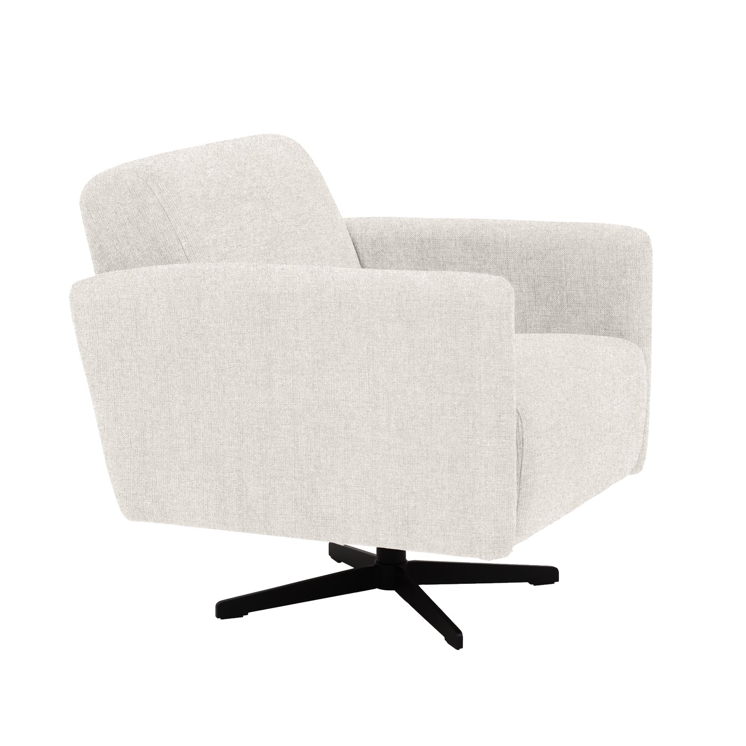 Stockholm-nojatuoli vaalealla Oasis 01 -kankaalla ja mustalla sakarajalalla.