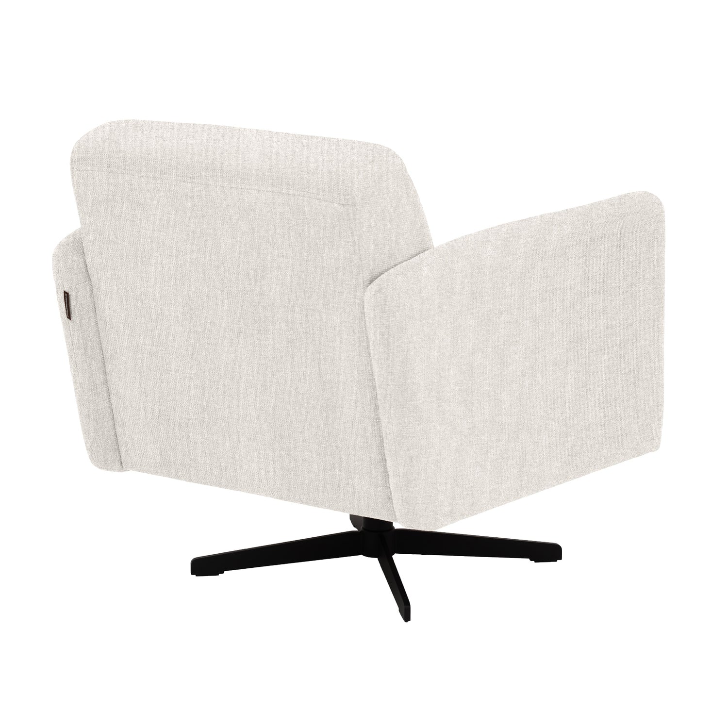 Stockholm-nojatuoli vaalealla Oasis 01 -kankaalla ja mustalla sakarajalalla.