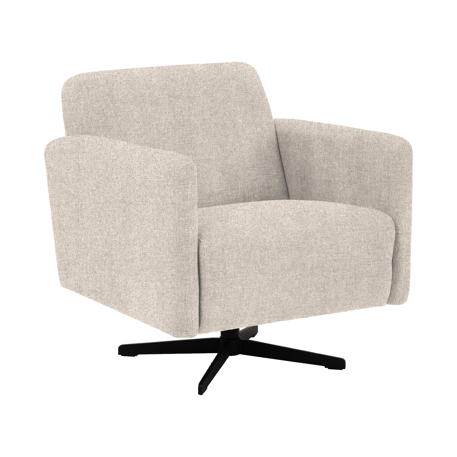 Stockholm-nojatuoli beigellä Oasis 02 -kankaalla ja mustalla sakarajalalla.