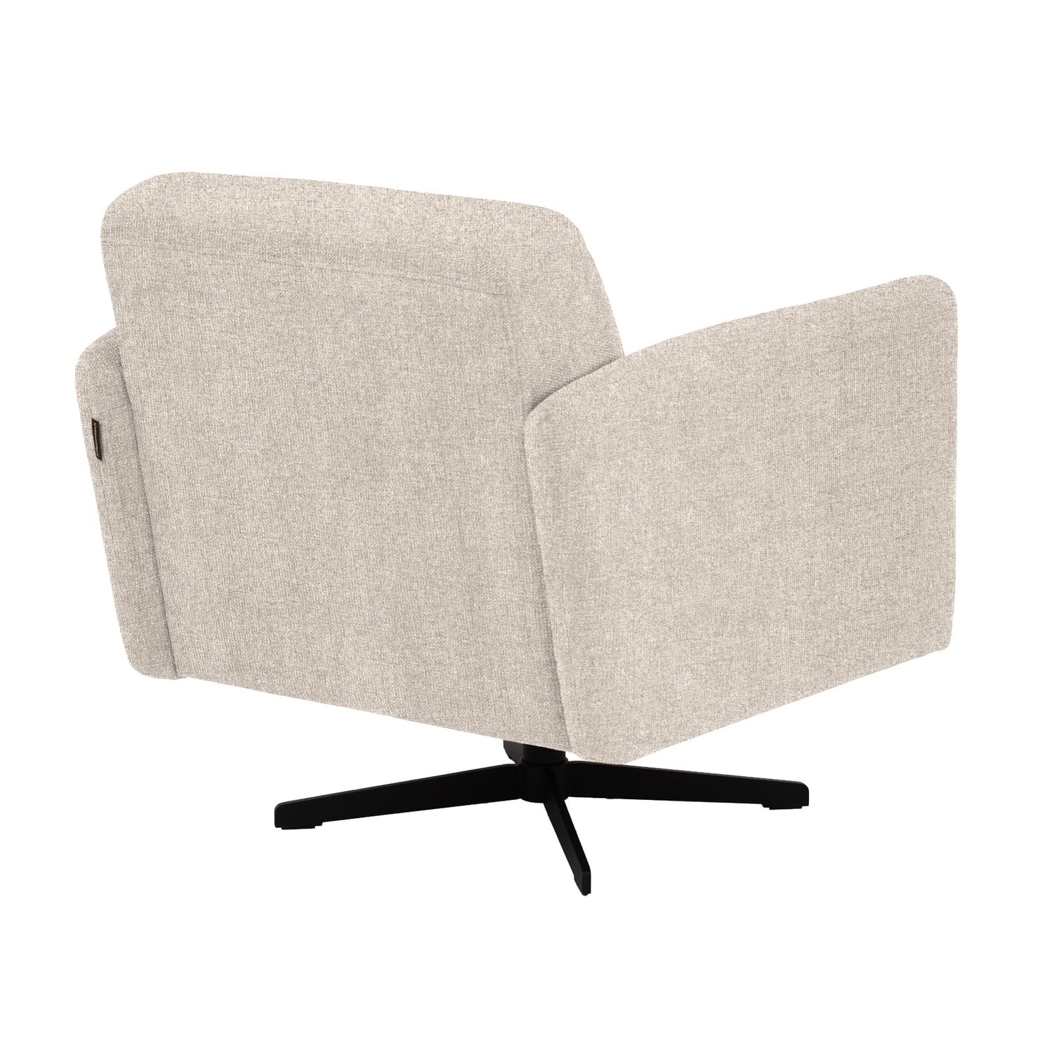 Stockholm-nojatuoli beigellä Oasis 02 -kankaalla ja mustalla sakarajalalla.