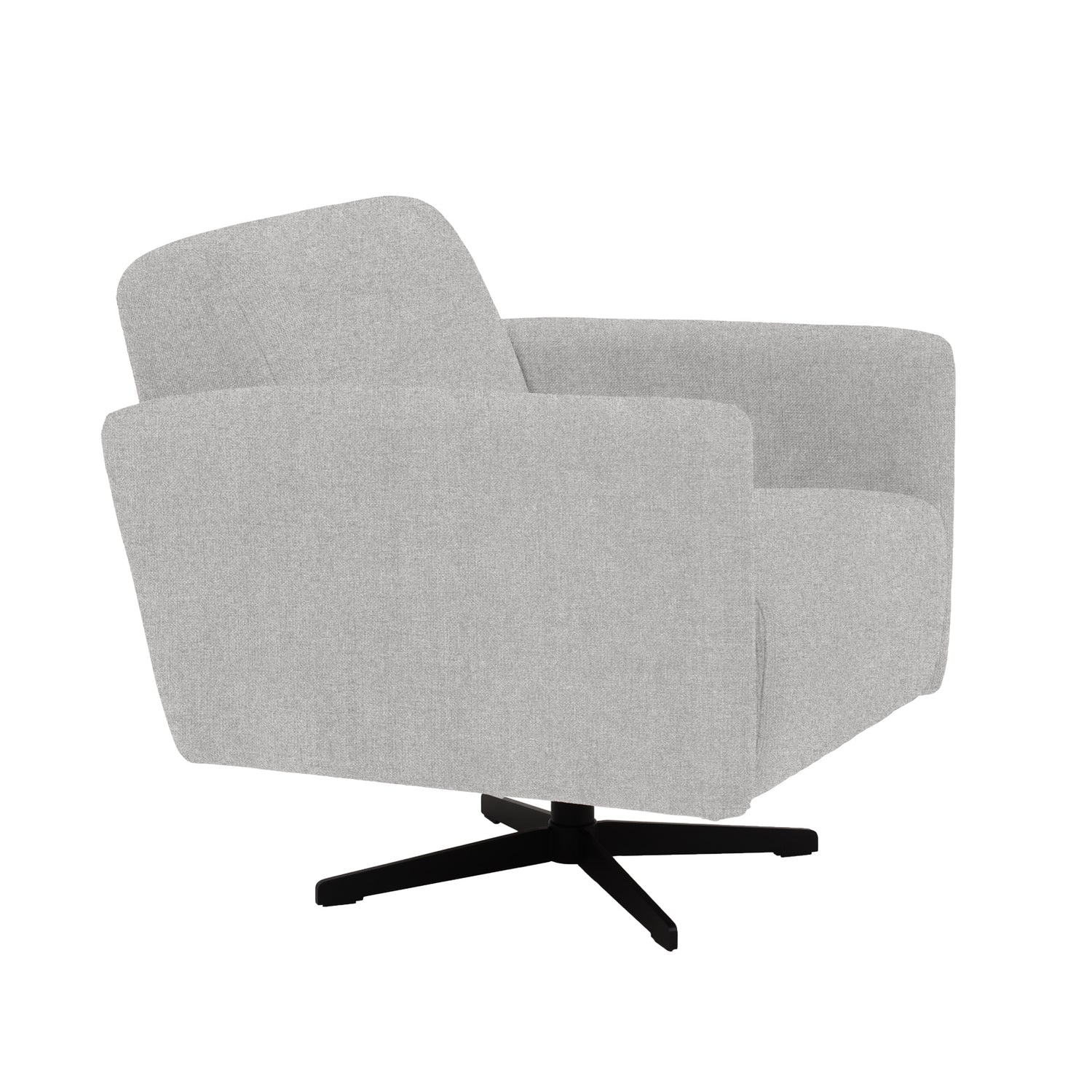 Stockholm-nojatuoli vaaleanharmaalla Oasis 15 -kankaalla ja mustalla sakarajalalla.