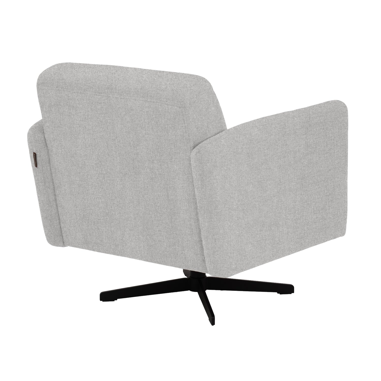 Stockholm-nojatuoli vaaleanharmaalla Oasis 15 -kankaalla ja mustalla sakarajalalla.